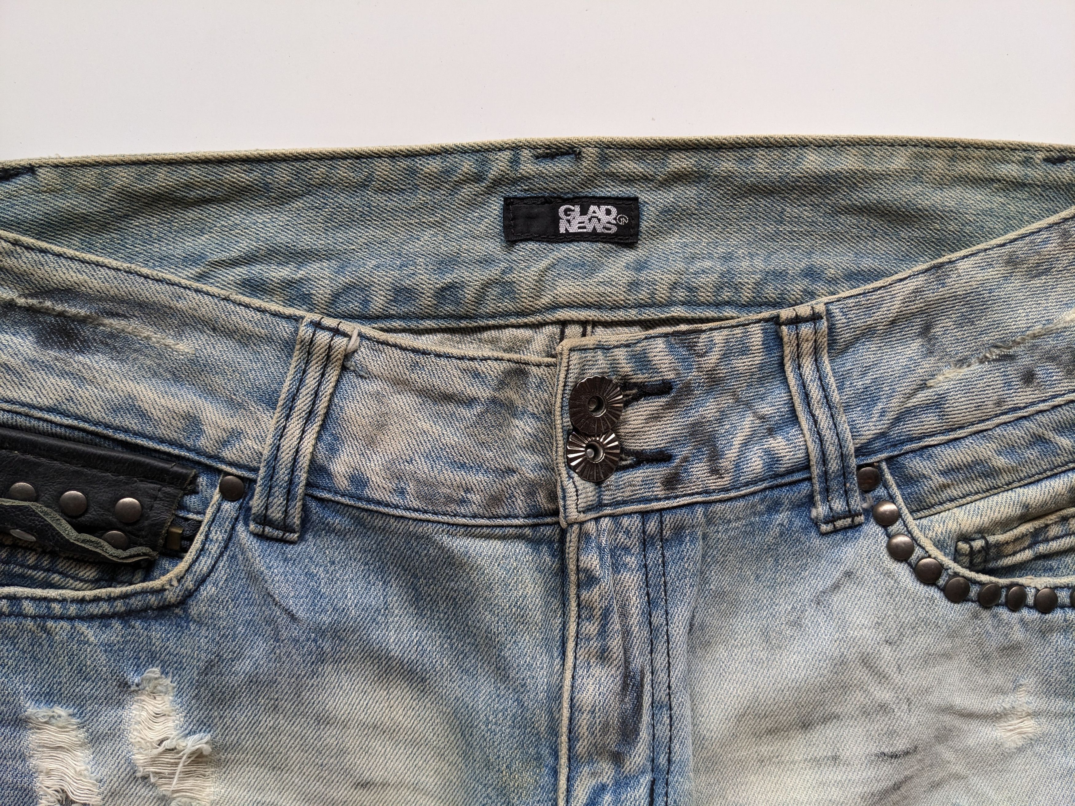 If Six Was Nine × Japanese Brand × Le Grande Bleu (L.G.B.) Glad New splash faded blue flare jeans Size US 33 - 6 Thumbnail