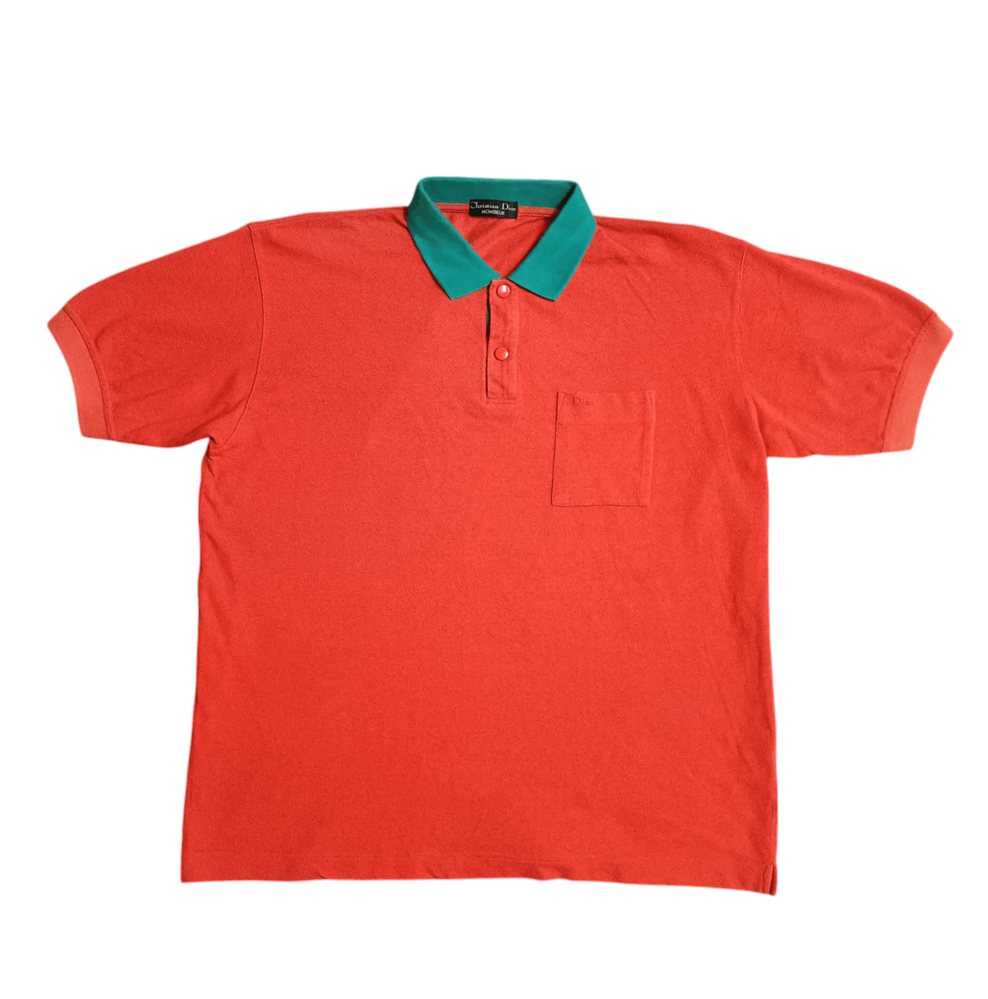 Christian Dior Monsieur Vintage Christian Dior Monsieur Orange Polo Tees Size US L / EU 52-54 / 3 - 2 Thumbnail