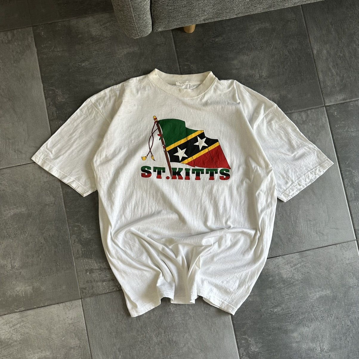 Japanese Brand × Vintage Vintage Japanese Style T-shirts ST.Kitts Flag Joke Trashed Size US XL / EU 56 / 4 - 1 Thumbnail