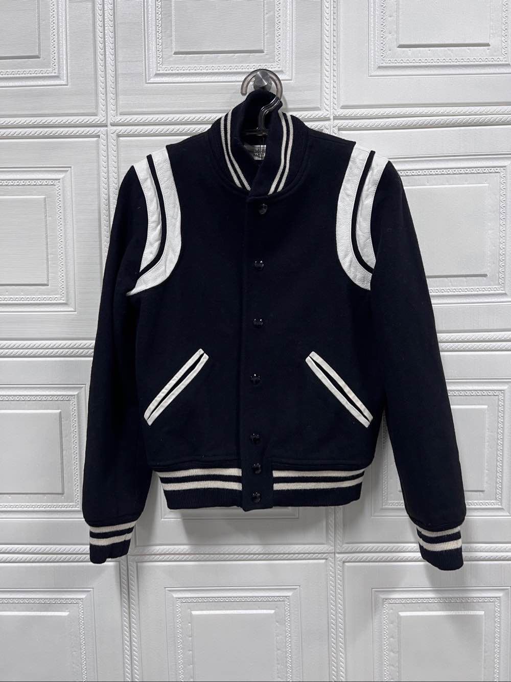 Saint Laurent Paris Saint Laurent Striped Varsity Jacket Size 38 Size S / US 4 / IT 40 - 1 Thumbnail