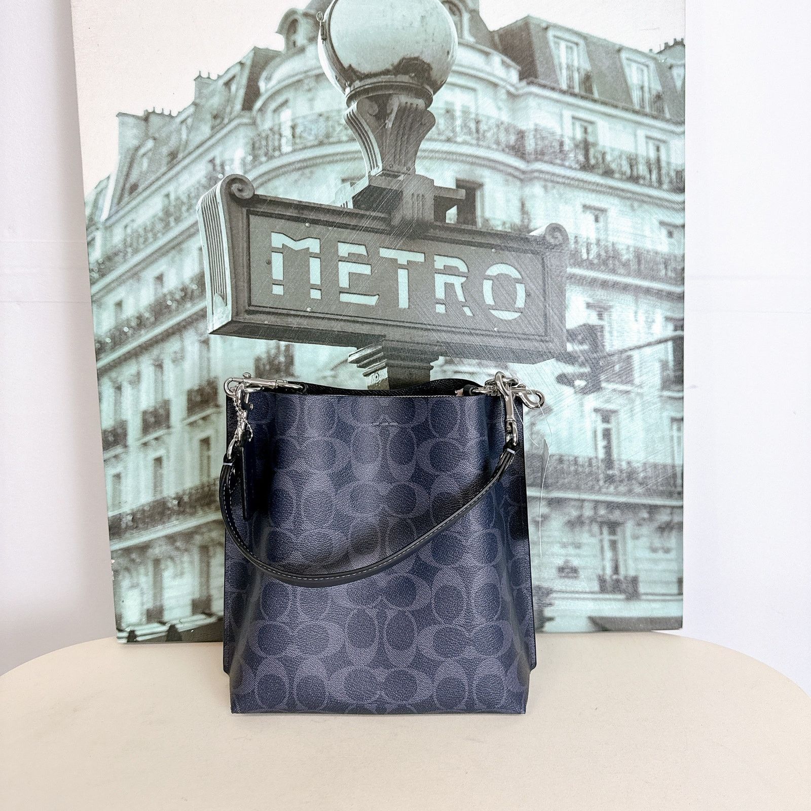 Coach Coach CA582 Mollie Bucket Bag 22 In Signature Canvas IN Deni Size ONE SIZE - 4 Thumbnail