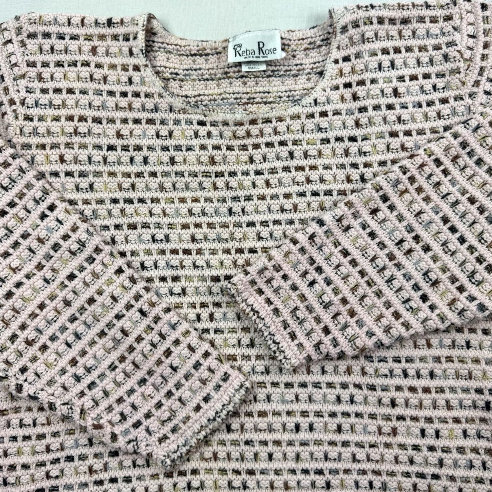 Vintage VINTAGE Reba Rose Sweater Womens Small Pink 80s USA Pullover Knits Cotton Long Sleeve Round Neck Womens Size S / US 4 / IT 40 - 2 Thumbnail