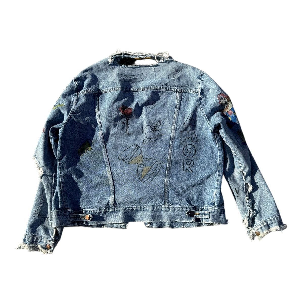 Rustler Rustler XL Custom Hand Painted Distressed Denim Jacket Size US XL / EU 56 / 4 - 8 Thumbnail