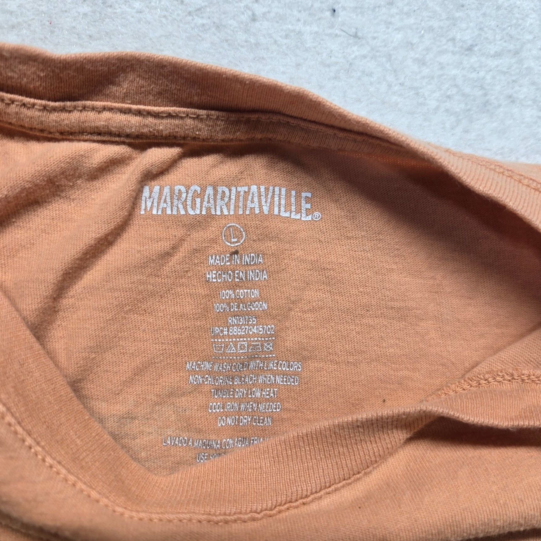 Vintage Margaritaville Shirt Adult L Large Orange Short Sleeve T-Shirt 5 O'Clock Somewhere Size US L / EU 52-54 / 3 - 4 Thumbnail