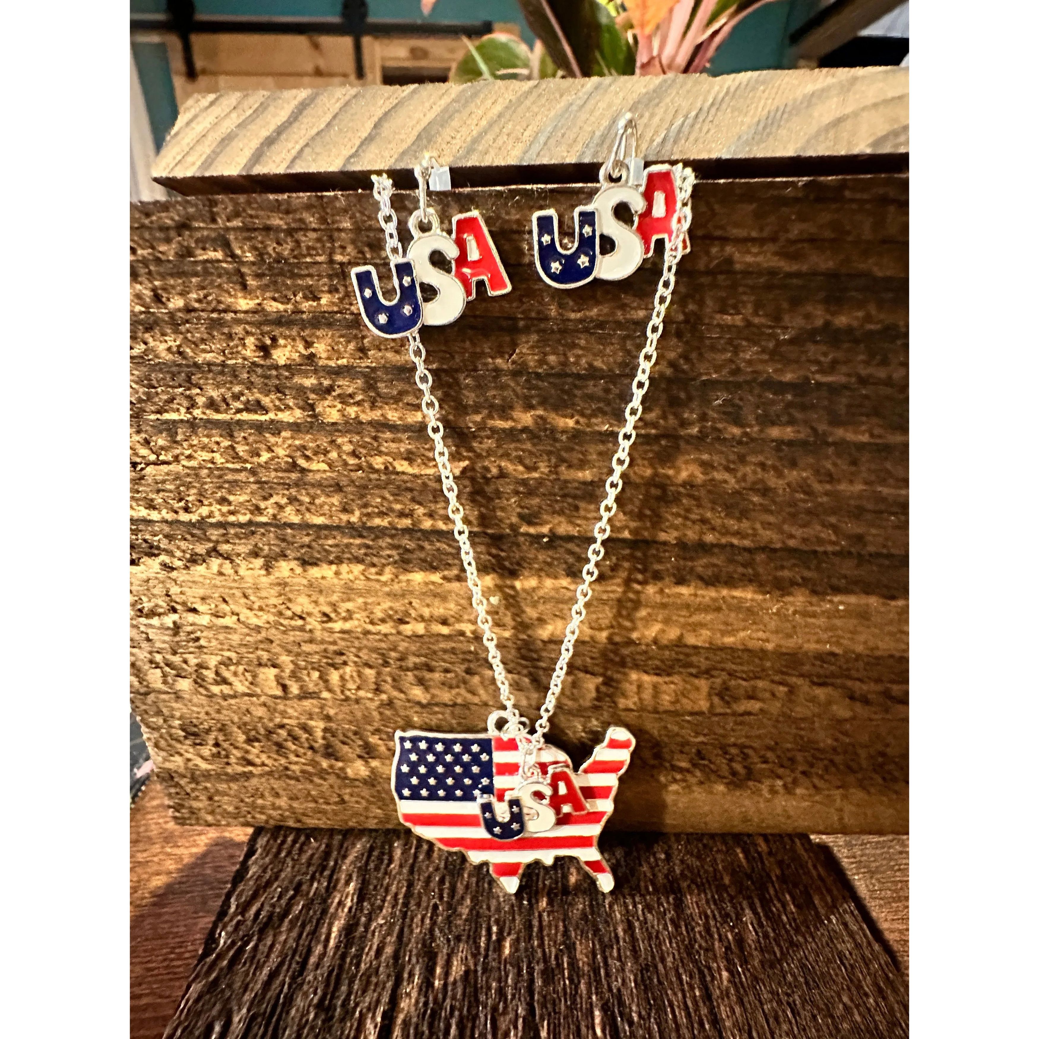 Other Boho America USA Necklace & Earring Set | Patriotic Jewelry Size ONE SIZE - 8 Thumbnail
