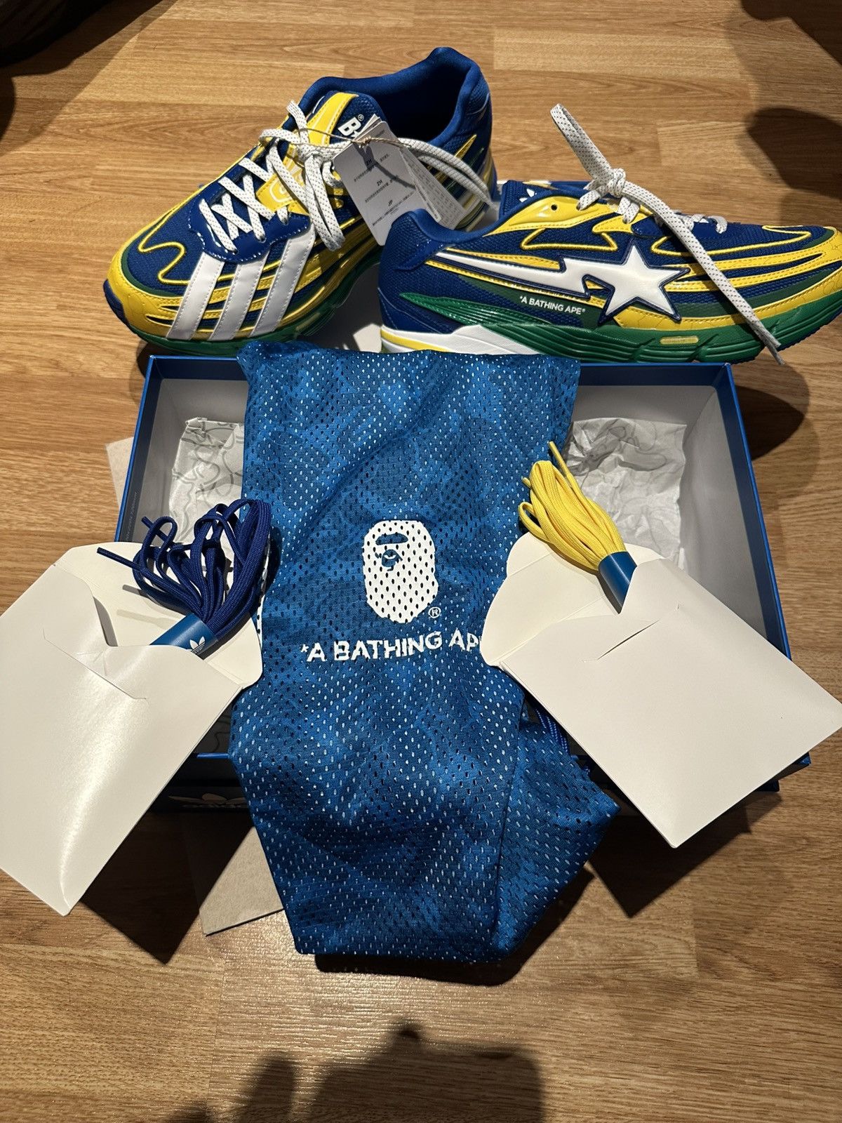 Adidas × Bape Adidas Orketro x BAPE Yellow Blue Green Size 9.5 JQ2398 Size US 10 / EU 43 - 11 Thumbnail