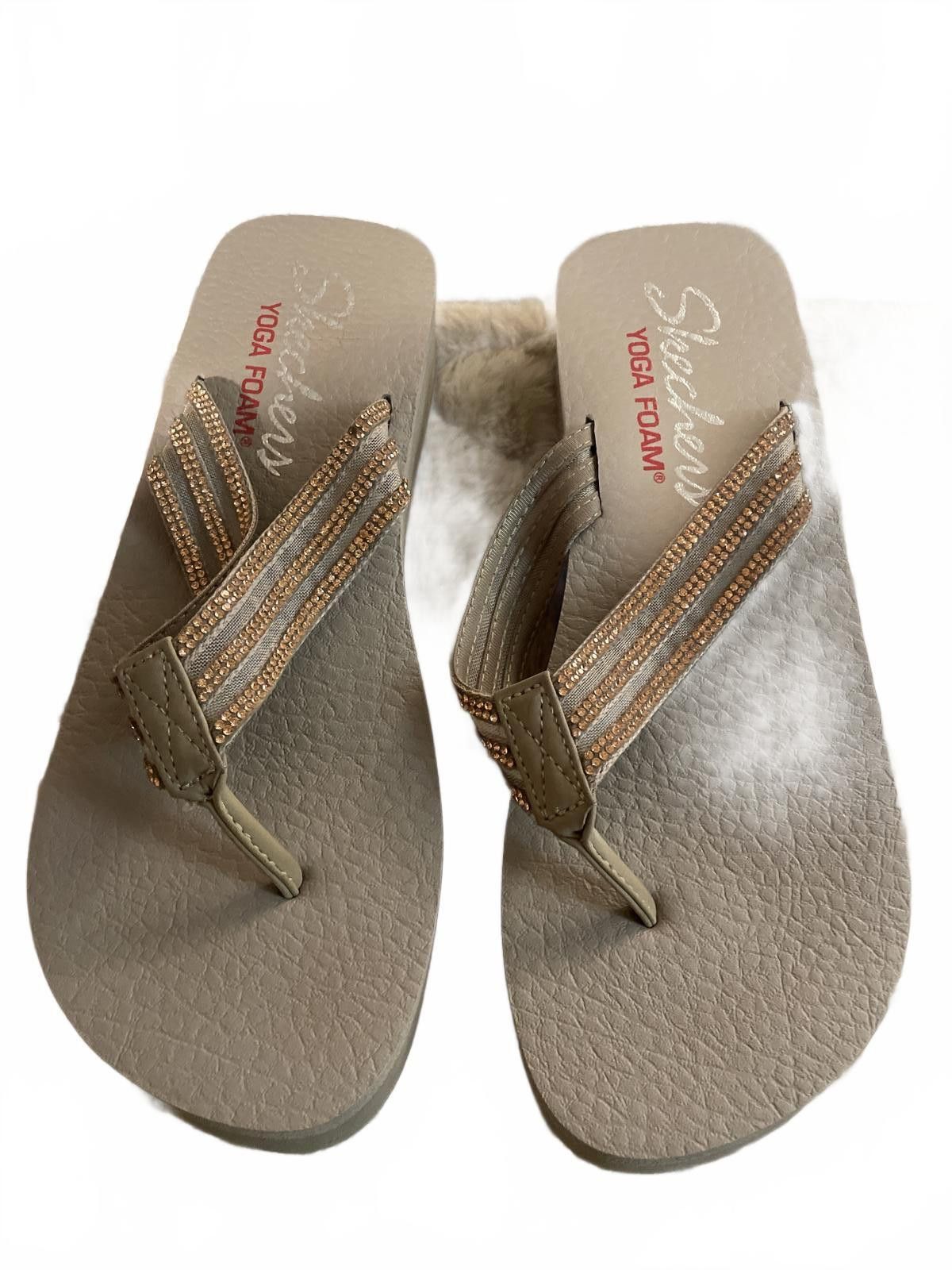 SKECHERS Skechers Yoga Sandals Women's Size 10 Brown Jeweled Boho Size US 10 / IT 40 - 2 Thumbnail