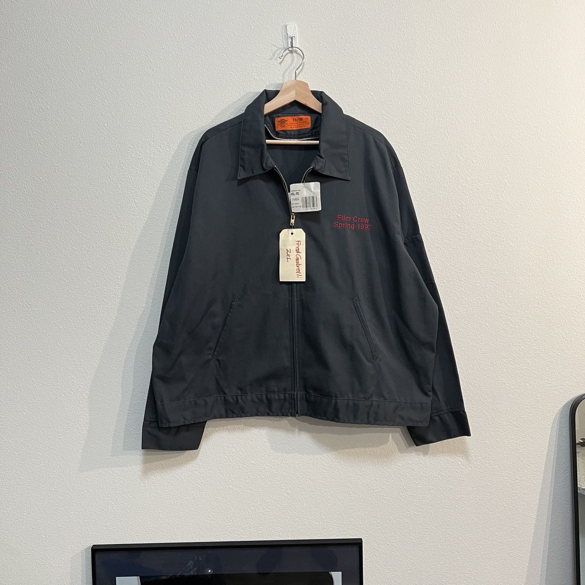 image of Dickies Vintage Clay Pigeons Film Crew Jacket 1997 in Grey, Men's (Size 2XL)