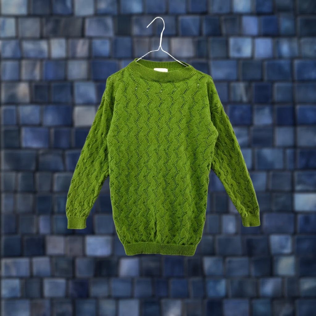 Vintage Vintage Roaman's Women's Crochet Open Knit Green Sweater M 90s Pullover Shirt Womens Size M / US 6-8 / IT 42-44 - 1 Thumbnail