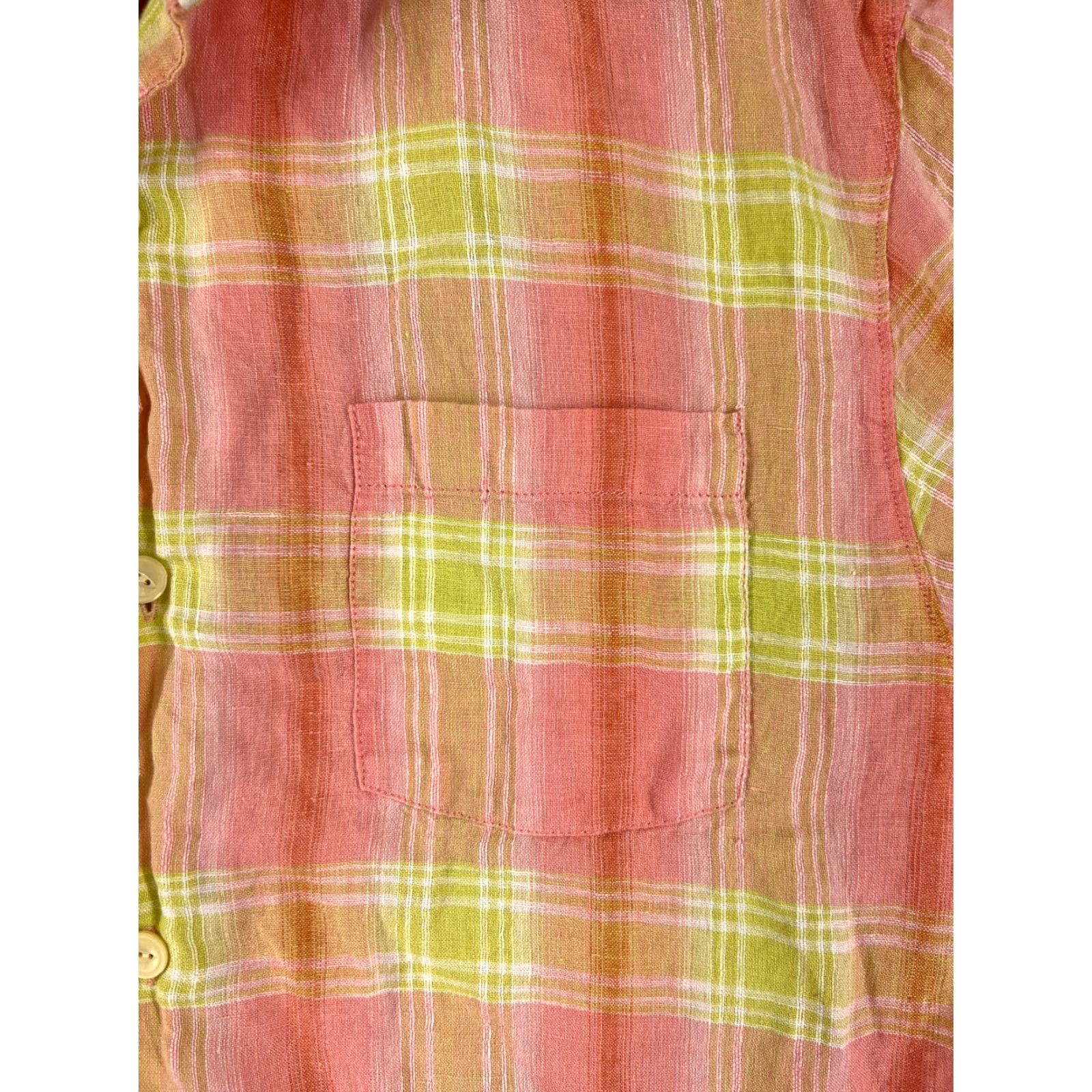 Tommy Bahama Tommy Bahama Shirt Men XL Pink Plaid Linen Button Short Sleeve Aloha Hawaiian Resort Beach Vintage: No (adjust to rules) Size US XL / EU 56 / 4 - 6 Thumbnail
