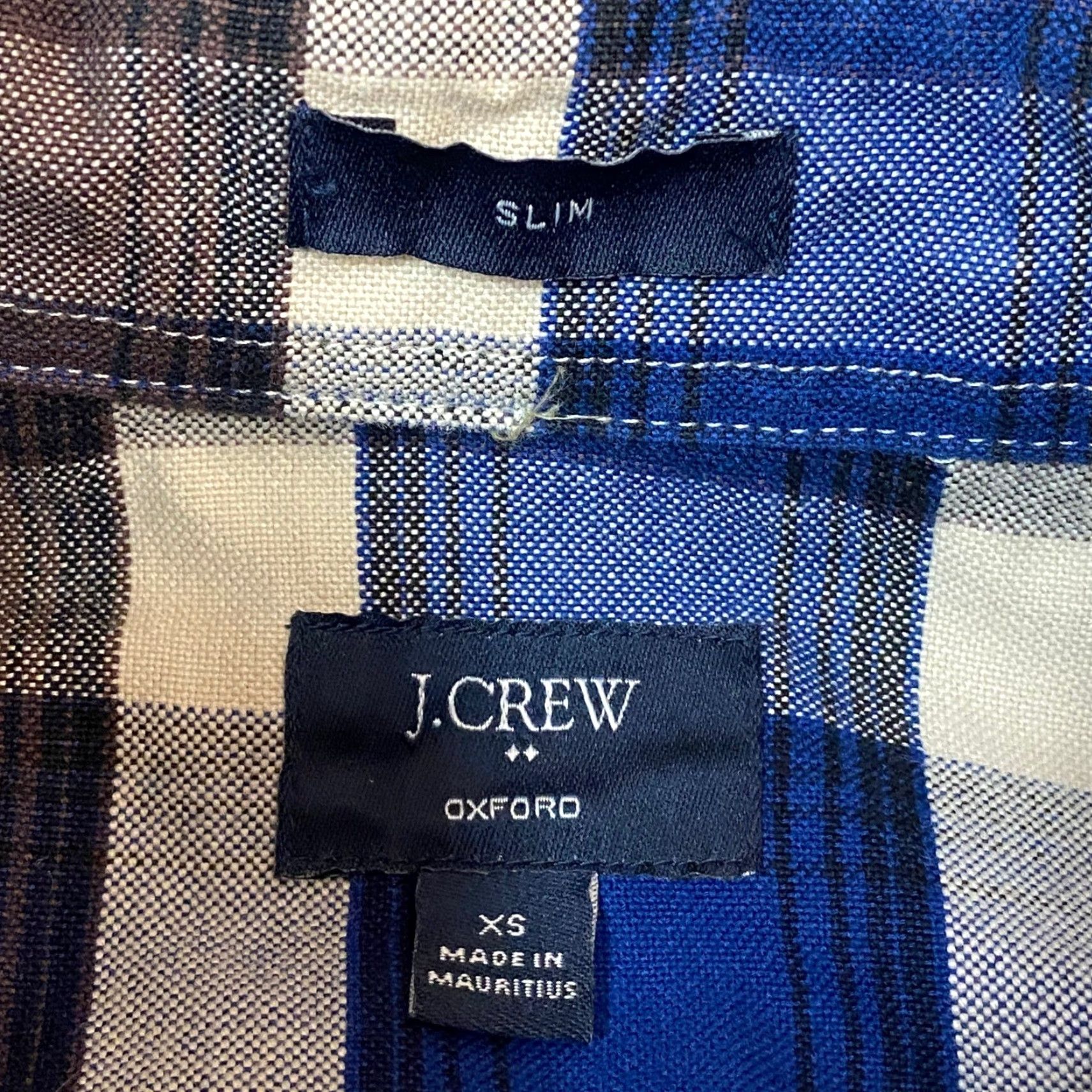 J.Crew J.Crew Oxford Shirt Mens XS Slim Fit Blue Brown Plaid Button Down Casual Shirt Size US XS / EU 42 / 0 - 3 Thumbnail