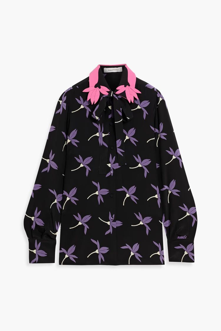 Valentino o1y0326 Floral-Print Shirt in Multicolor Size M / US 6-8 / IT 42-44 - 1 Thumbnail