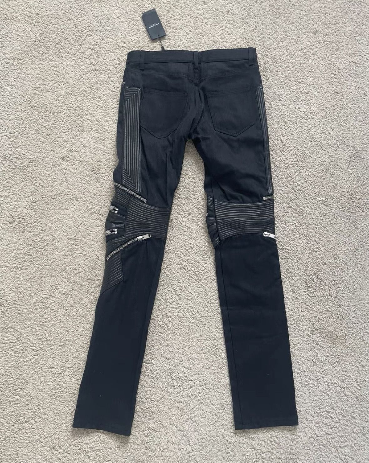 Saint Laurent Paris black leather zippered skinny pants Size US 30 / EU 46 - 2 Thumbnail