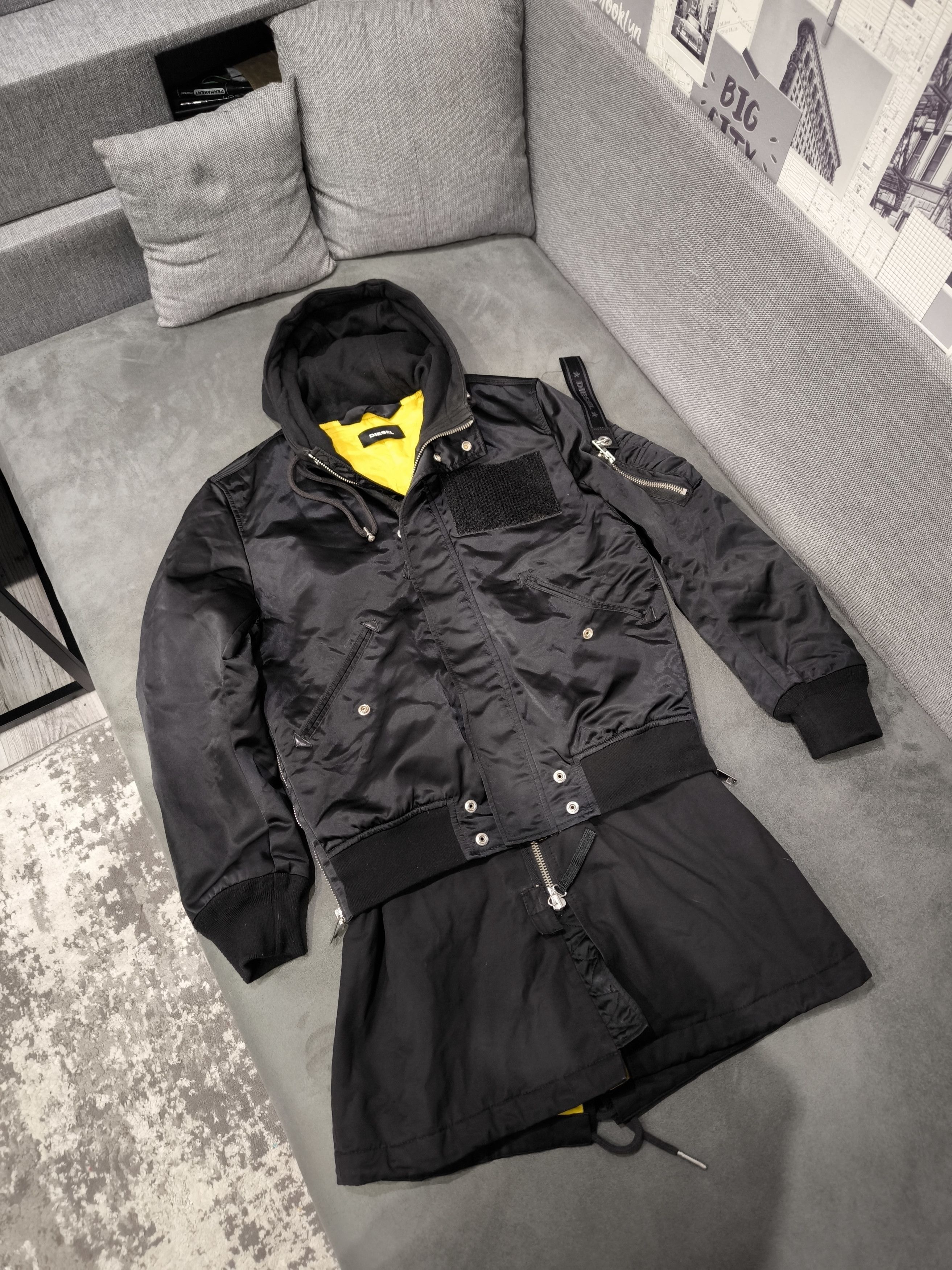 Diesel Men's Diesel layered bomber jacket Size US S / EU 44-46 / 1 - 1 Thumbnail