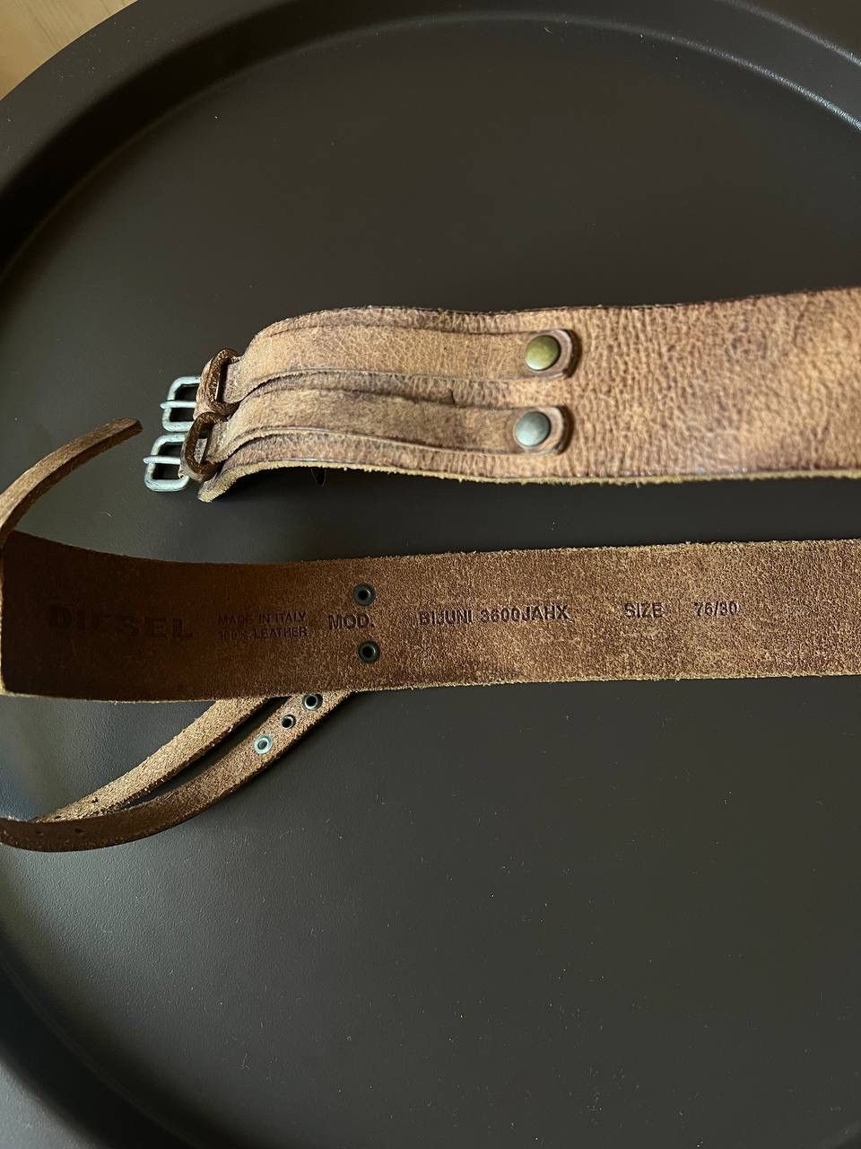 Diesel × Vintage Vintage Diesel western double cowboy rhinestone leather belt Size ONE SIZE - 5 Thumbnail