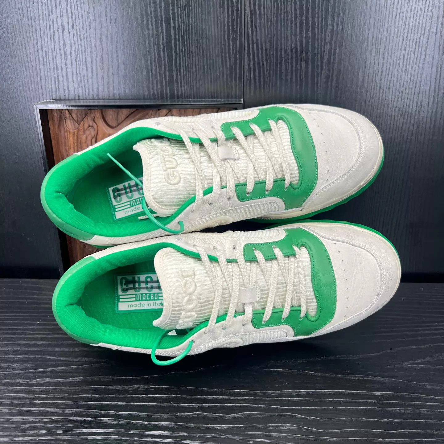 Gucci Gucci mac80 white green 9.5/43.5 Size US 10.5 / EU 43-44 - 2 Thumbnail