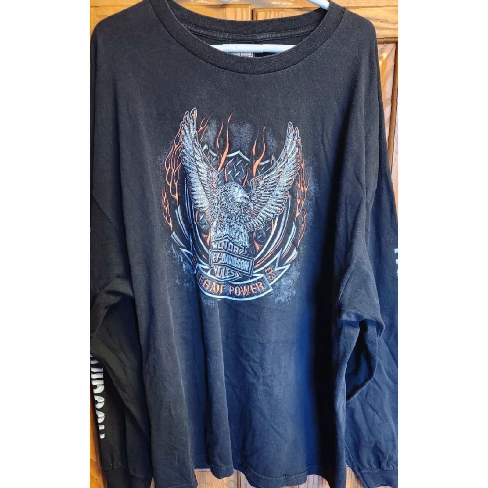 Harley Davidson HARLEY-DAVIDSON Long Sleeve T Shirt Mens 3XL Black Shawano County Wi Biker Motorcycles Shirt Mens 3XL Harley-Davidson Black Graphic Print USA 2010s Size US XXL / EU 58 / 5 - 6 Thumbnail