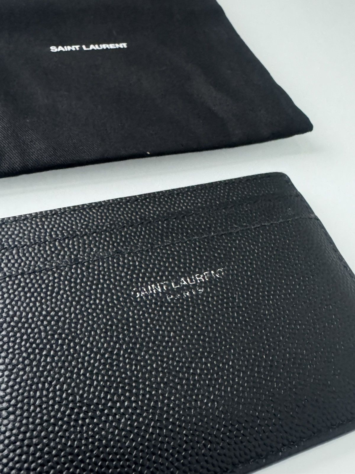 Saint Laurent Paris Leather Saint Laurent Black Caviar Calfskin Card Case YSL Size ONE SIZE - 6 Thumbnail