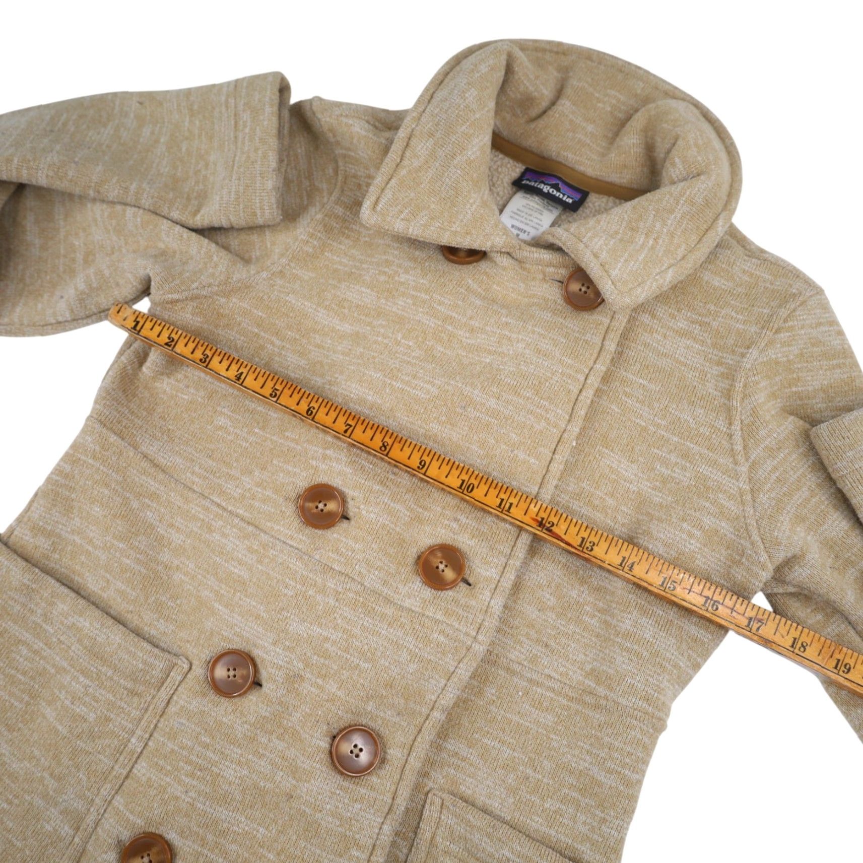 Patagonia VINTAGE Patagonia Womens Medium Double Breasted Fleece Jacket Tan Size M / US 6-8 / IT 42-44 - 6 Thumbnail