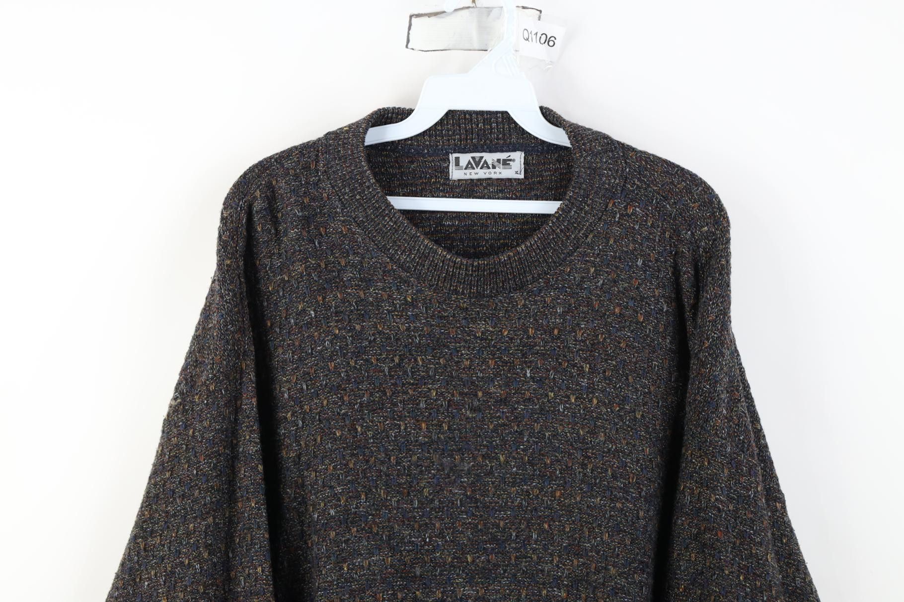 Vintage Vintage 90s Streetwear Fleck Knit Crewneck Sweater USA Size US XL / EU 56 / 4 - 2 Thumbnail
