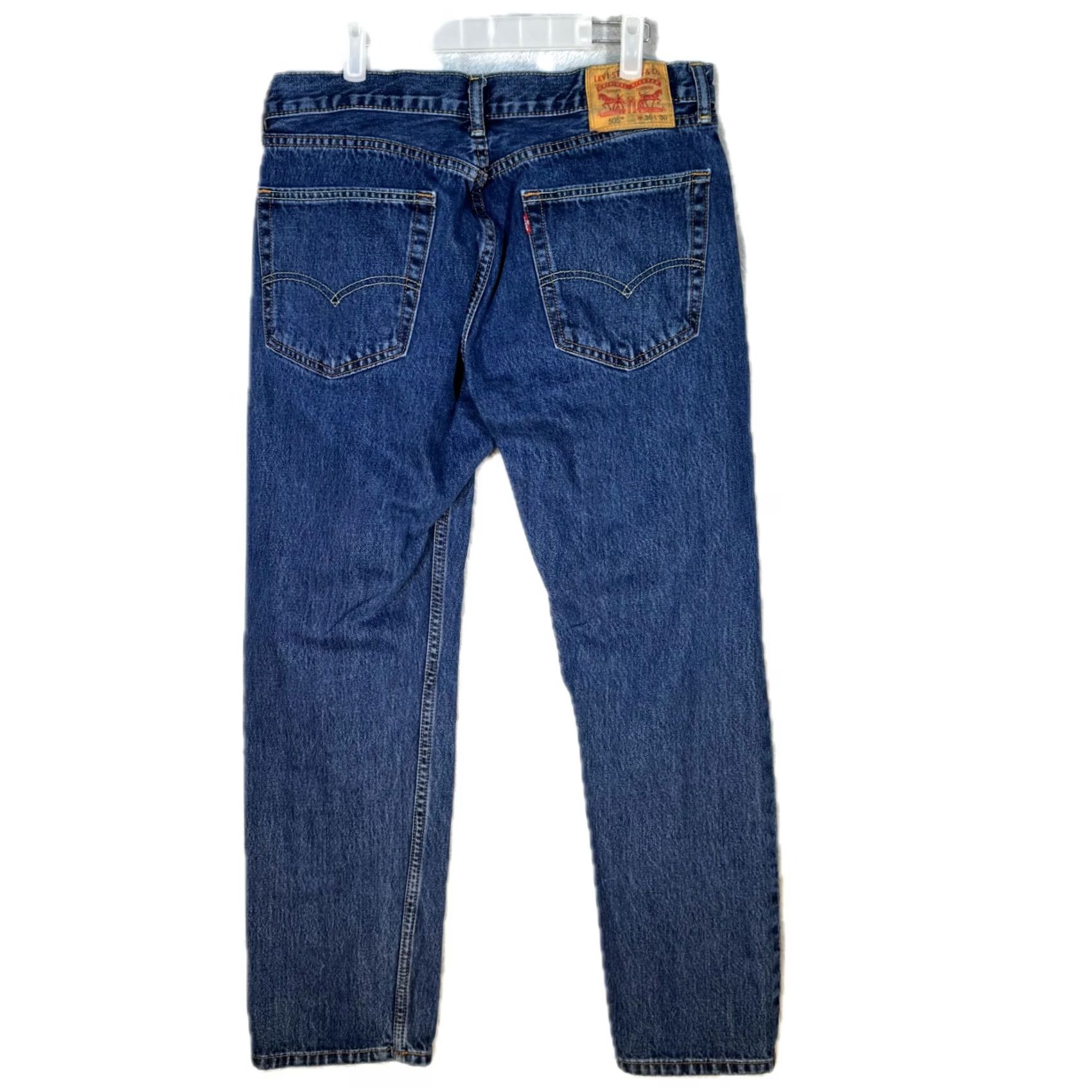 Levi's Levi’s 505 Jeans Men’s 36 x 30 Blue Denim Straight Mid-Rise Stretch, Button Fly, 5-Pocket Design, Regular Fit, Cotton Spandex Size US 36 / EU 52 - 2 Thumbnail