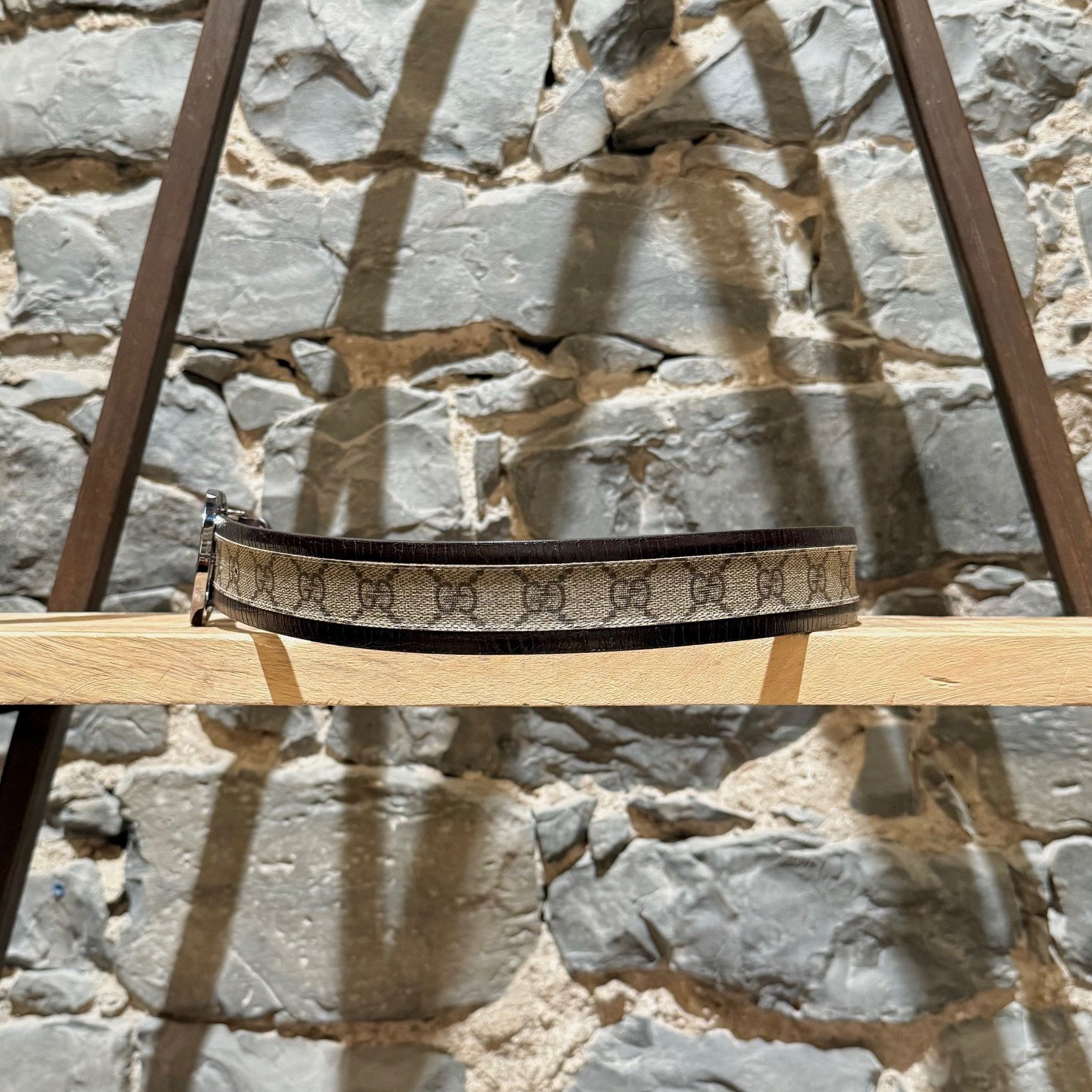Gucci Gucci Interlocking GG Supreme Brown Leather Belt Size 34 - 4 Thumbnail