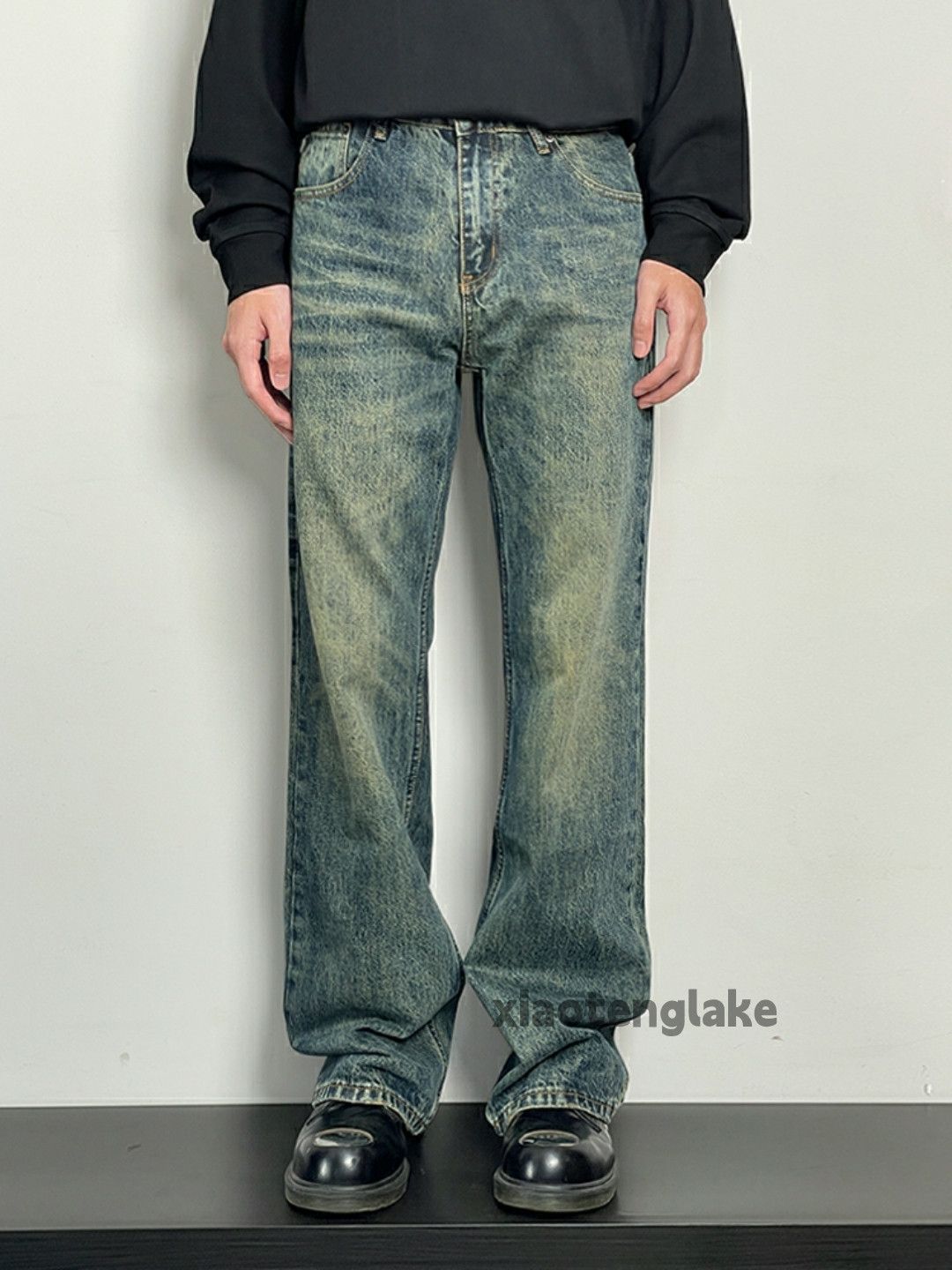 Jean × Vintage washed faded y2k yuppie bootcut flared damaged jeans Size US 32 / EU 48 - 3 Thumbnail