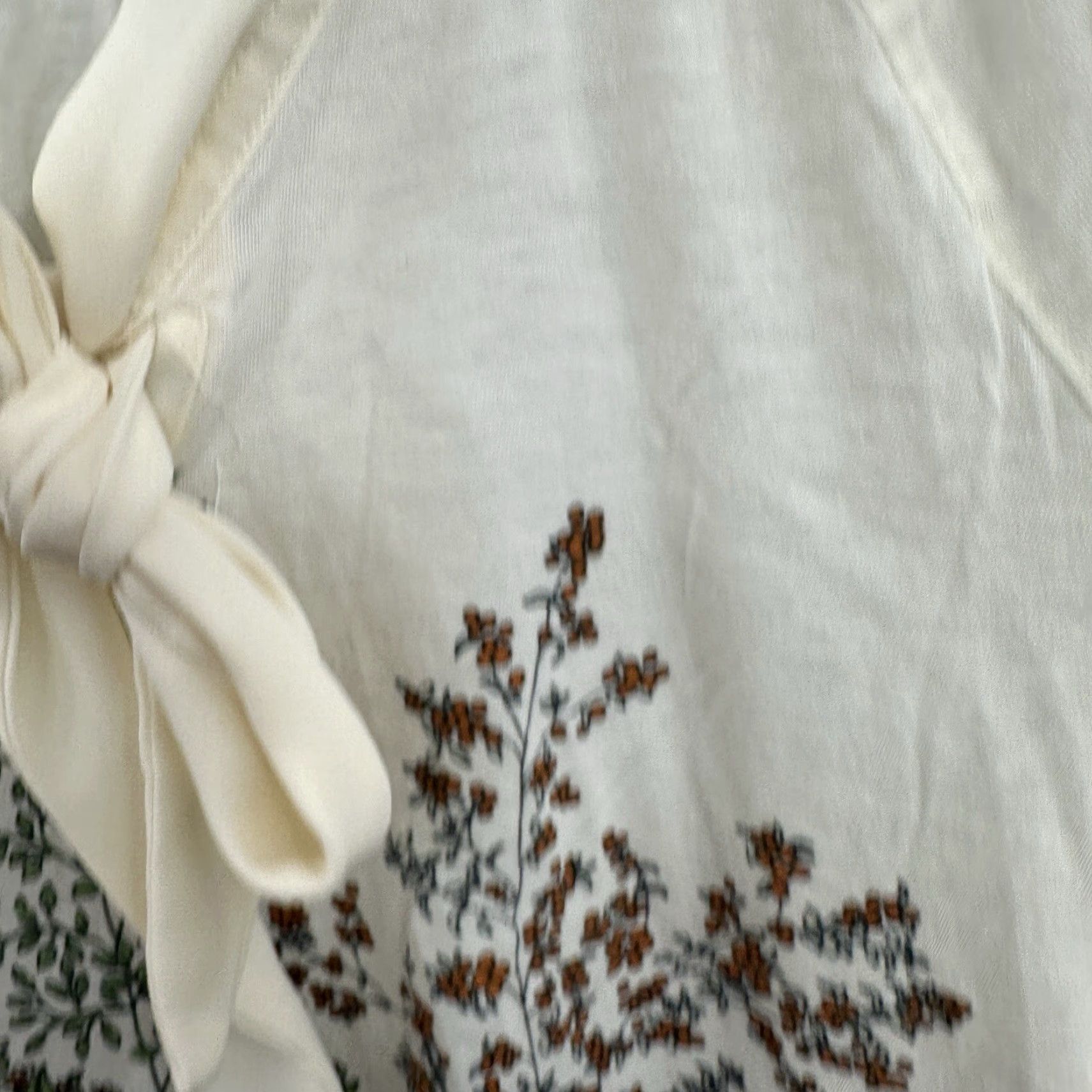 Vintage Meadow Rue Blouse Women M Ivory Floral Jersey Bow Neck Round Neck Casual Sleeve Basic Bohemian 90s? Size M / US 6-8 / IT 42-44 - 7 Thumbnail