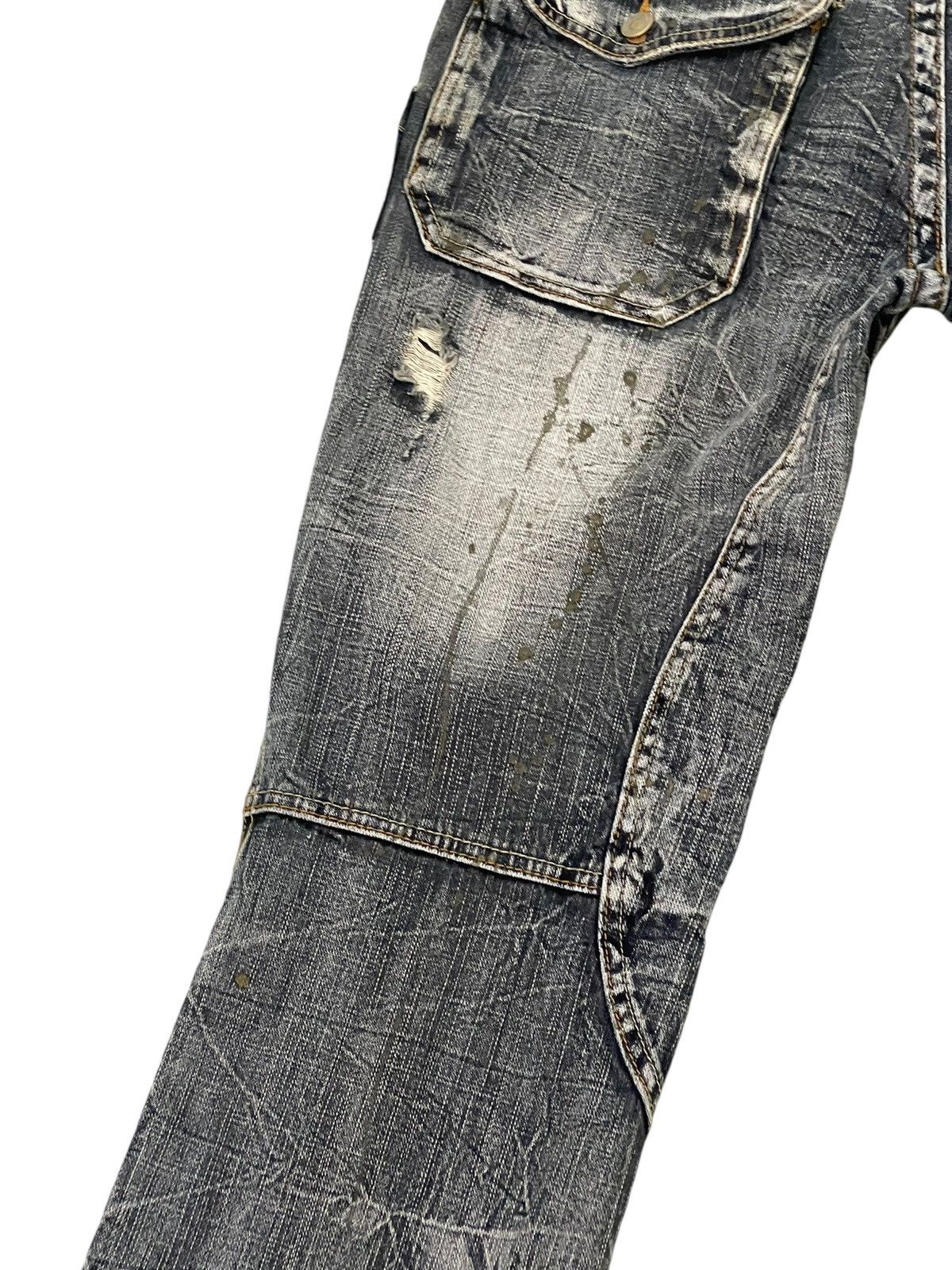 Japanese Brand Painted Jeans Solberry Faded Distress Regular 8🟦3 Size US 33 - 14 Thumbnail