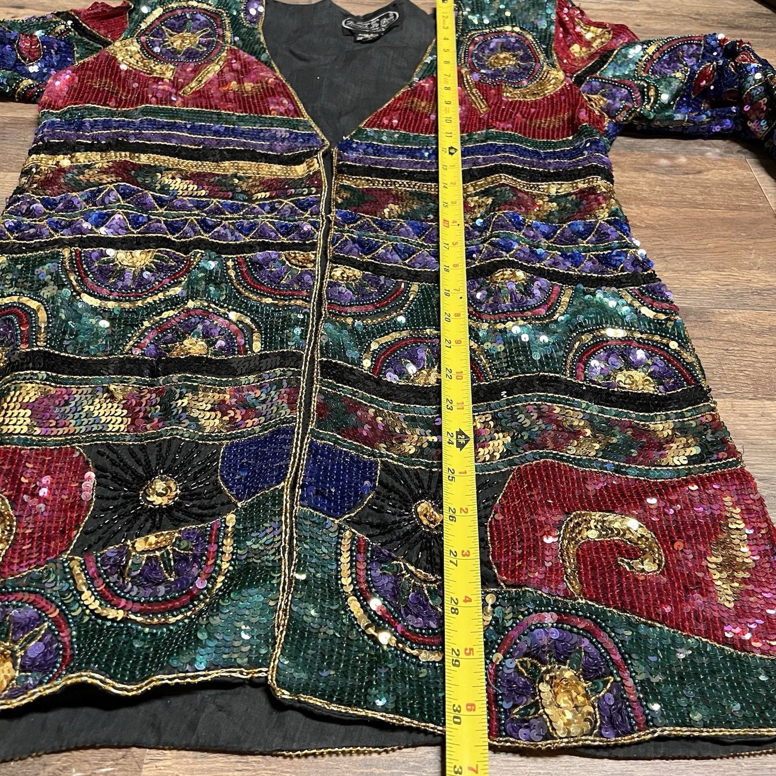 Other 100% Silk Vintage Jean for Joseph Le Bon (M) Sequin Jacket Size M / US 6-8 / IT 42-44 - 8 Thumbnail