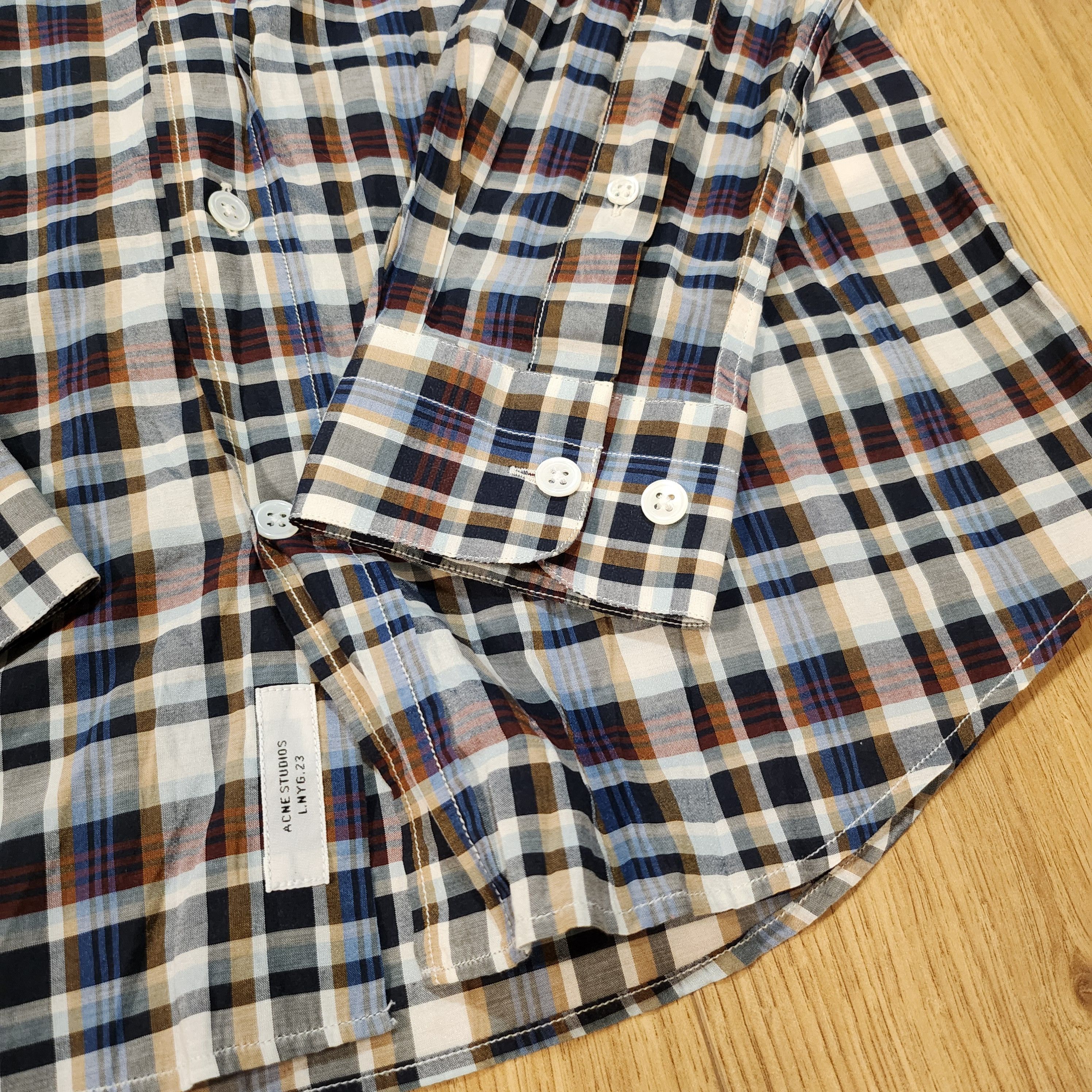 Acne Studios Acne Studios Isherwood Smch PSS15 Cotton Check Shirt Size US M / EU 48-50 / 2 - 2 Thumbnail