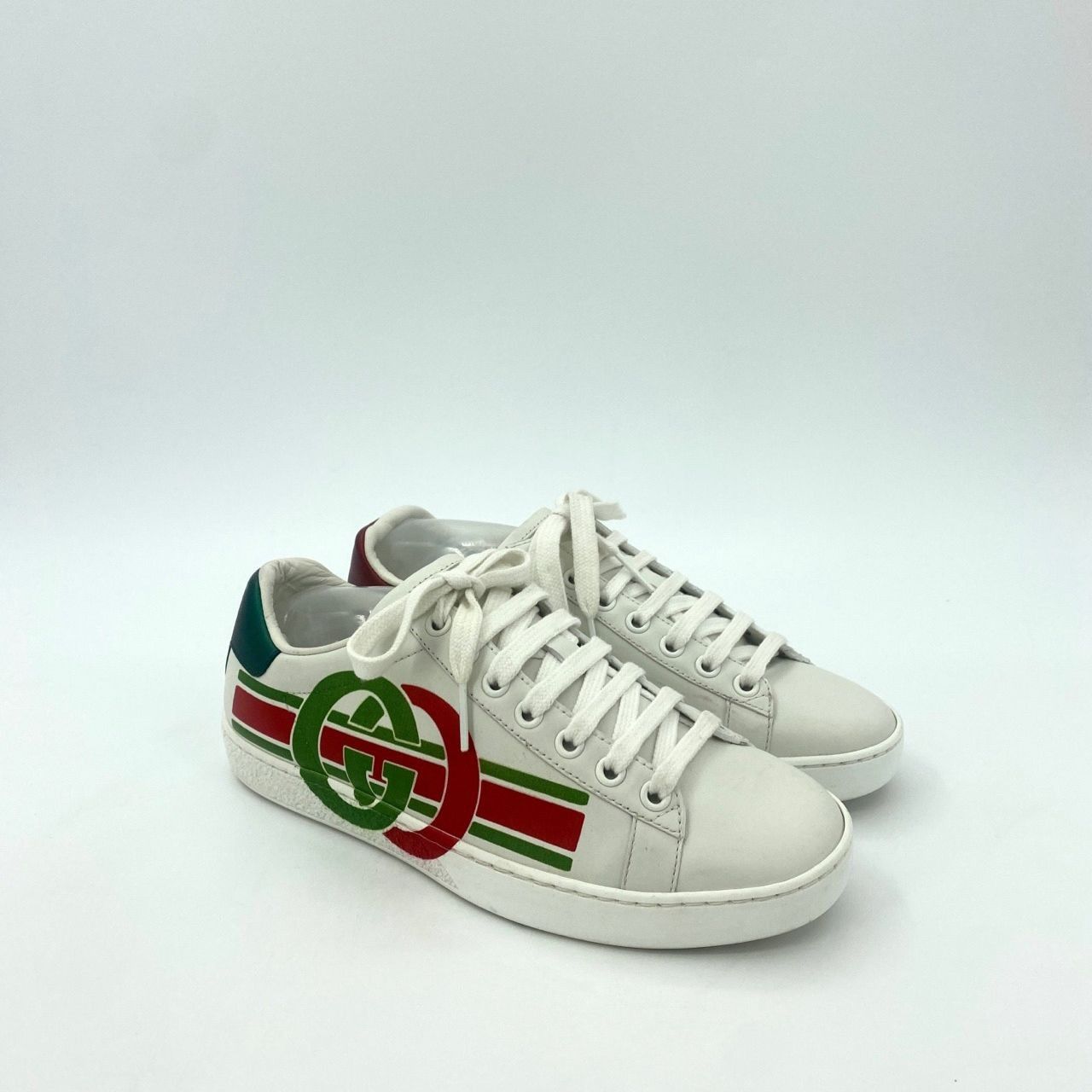 Gucci [Gucci] Interlocking GG Low-Top Lace-Up Sneakers 34.5 White Size US 4 / IT 34 - 8 Thumbnail