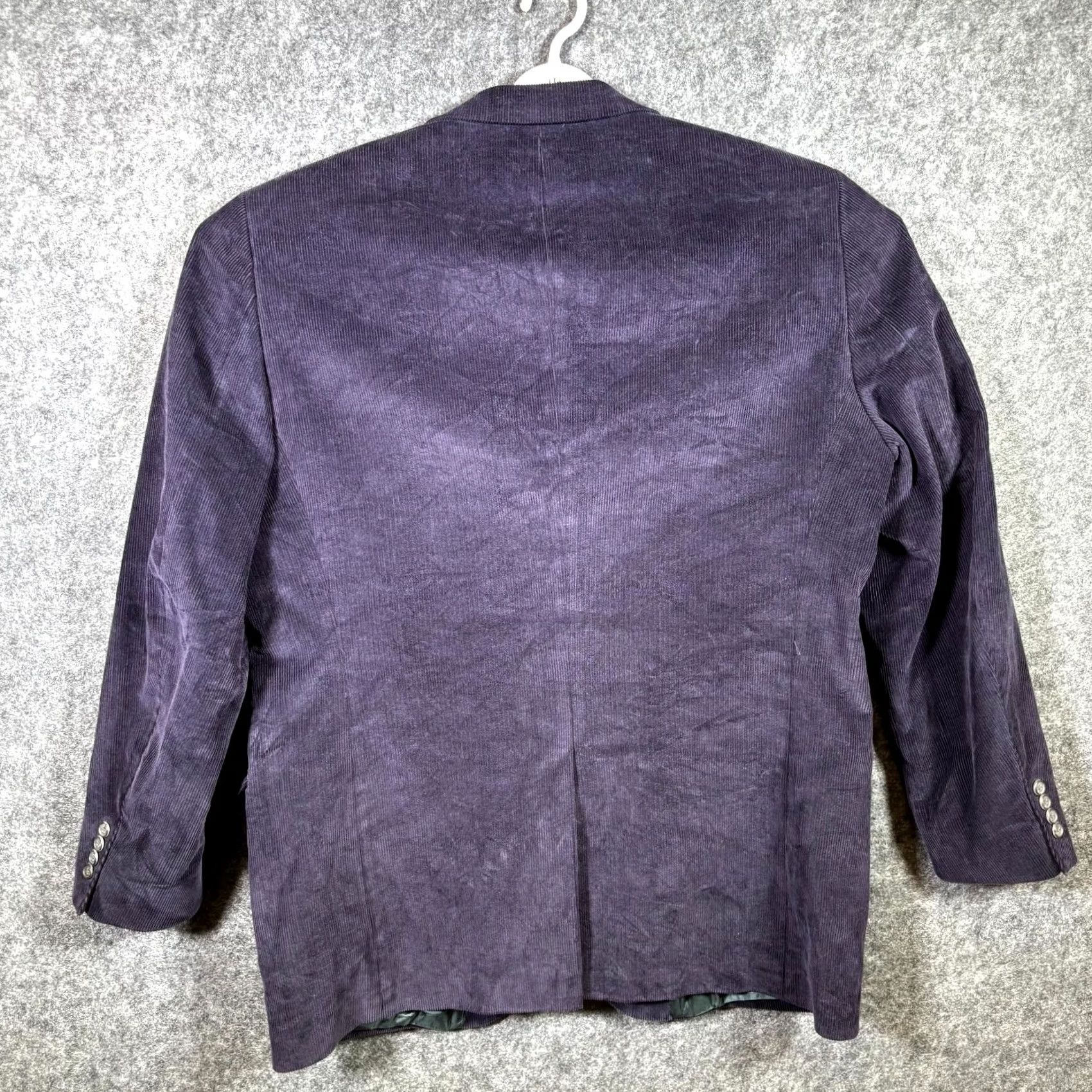 Lands' End Lands' End Blazer Mens Purple Corduroy Notch Two-Button Jacket 43 Long Regular Fit Dark Academia Mens Size 44R - 2 Thumbnail