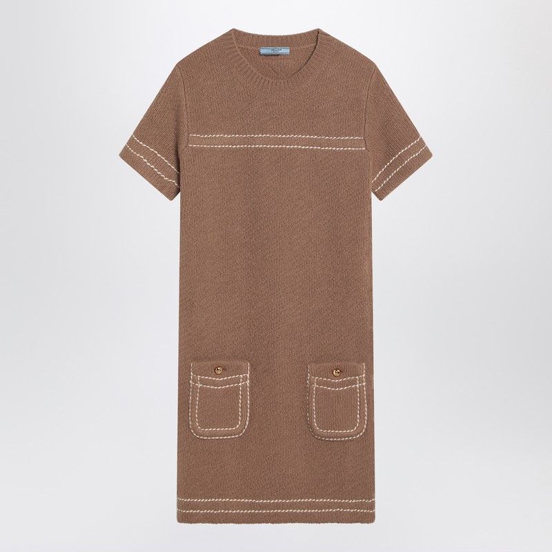 Prada Prada Camel-Coloured Cashmere Short Dress Size S / US 4 / IT 40 - 1 Thumbnail