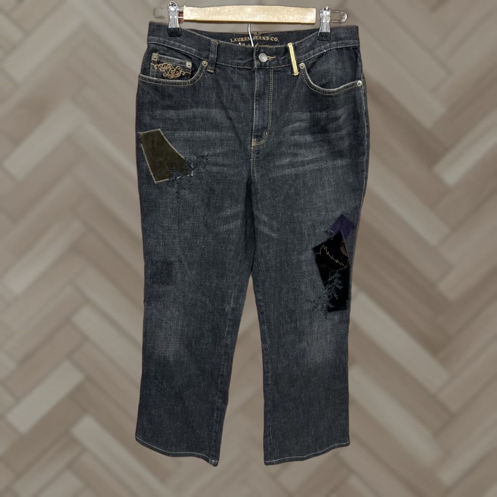 Ralph Lauren Lauren Ralph Lauren Womens Jeans Bootcut Dark Black Patch 8 Regular Slim Fit Shirt? Size 30" / US 8 / IT 44 - 1 Thumbnail