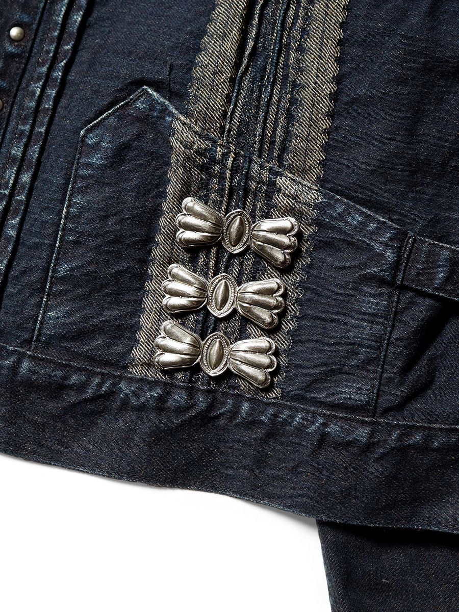 Kapital Kapital 12oz Yagasuri Jacquard Denim Chimayo Drizzler JKT Size US XXL / EU 58 / 5 - 8 Thumbnail