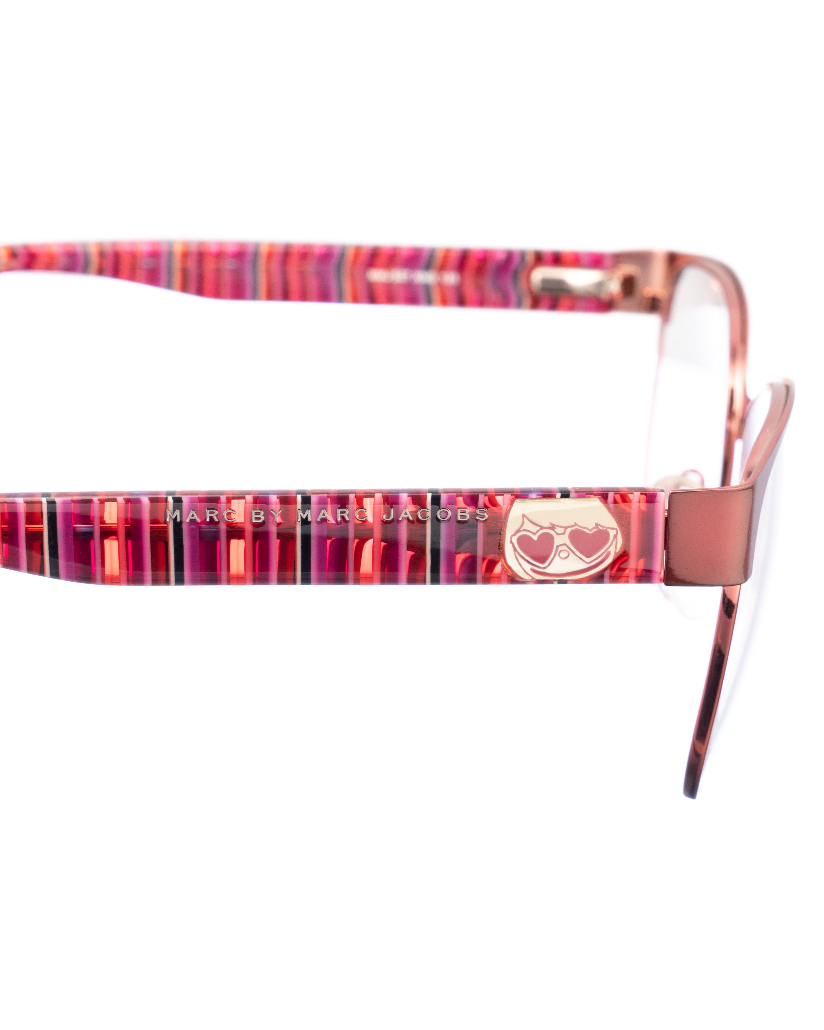Marc by Marc Jacobs Marc by Marc Jacobs 00s Oversize Pink Stripes Glasses Size ONE SIZE - 3 Thumbnail