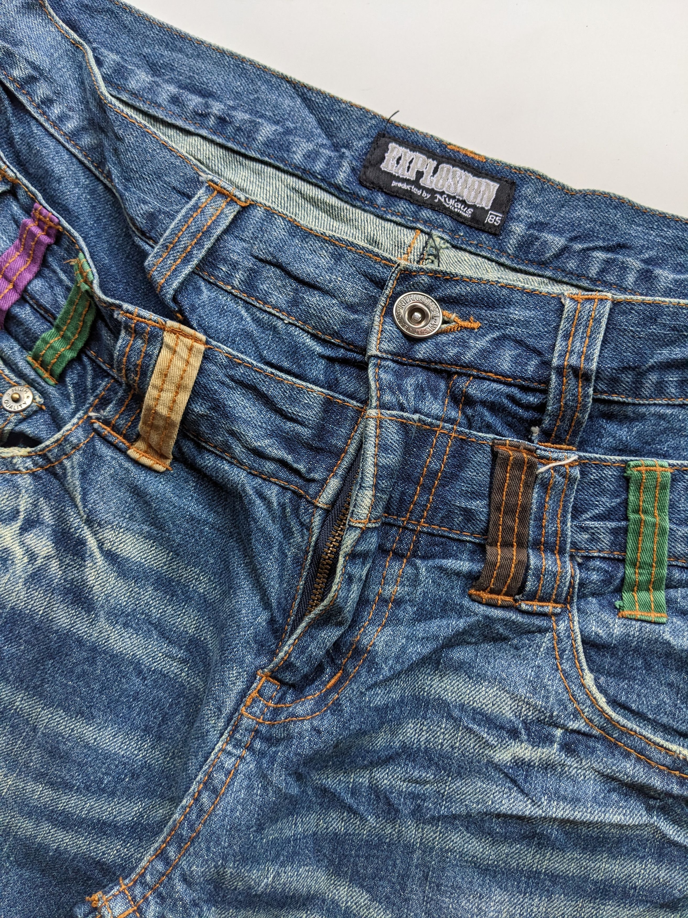 14th Addiction × Japanese Brand × Le Grande Bleu (L.G.B.) Nylaus Explosion double waist clawmark jeans Size US 33 - 5 Thumbnail