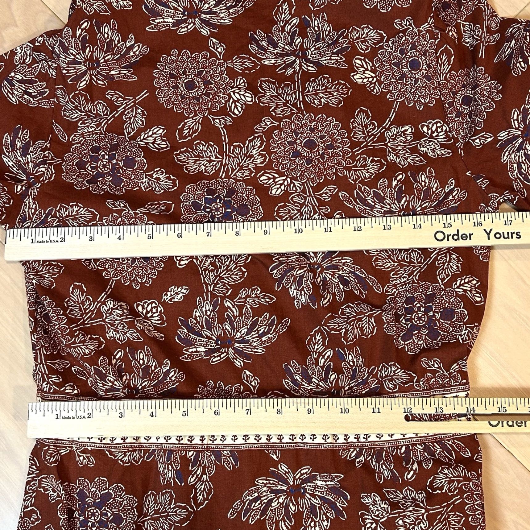 Veronica Beard VERONICA BEARD Swedie In Rust Floral Midi Dress Long Sleeve Women’s 2 Size XS / US 0-2 / IT 36-38 - 7 Thumbnail