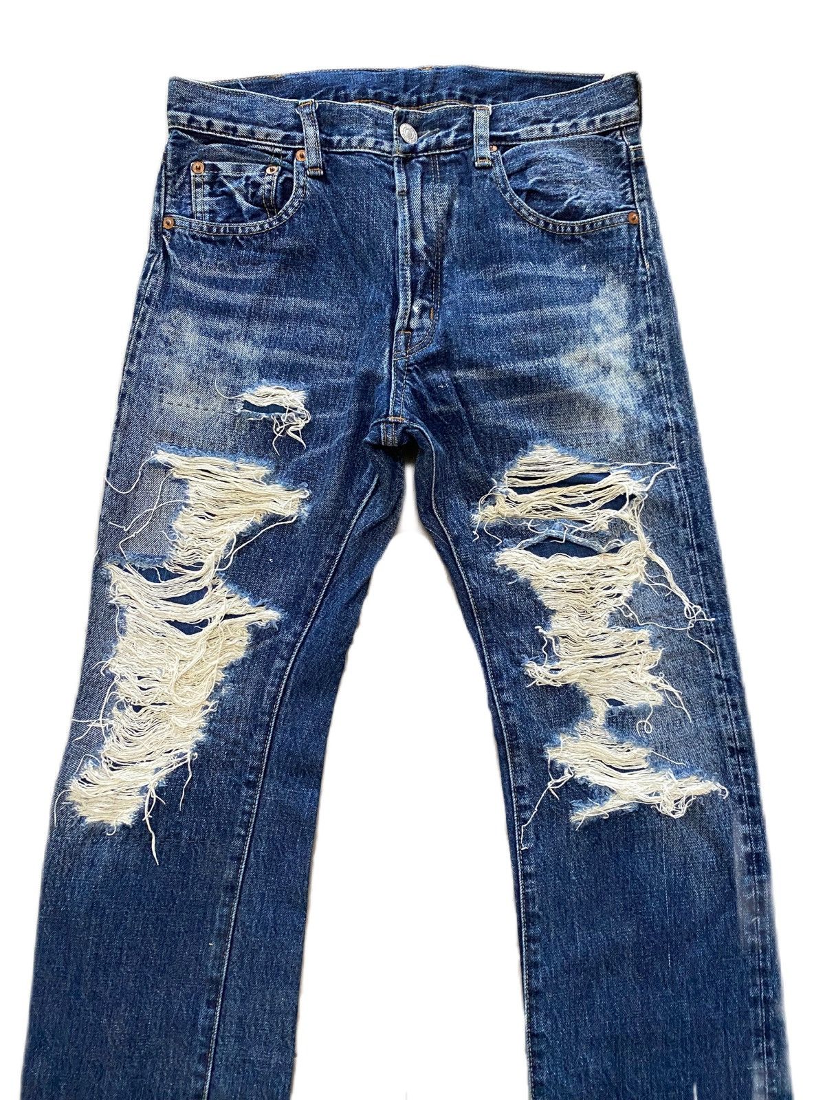 Kapital THRASHED JAPAN BRAND FLY BUTTON SELVEDGE DENIM & DUGAREE Size US 29 - 4 Thumbnail