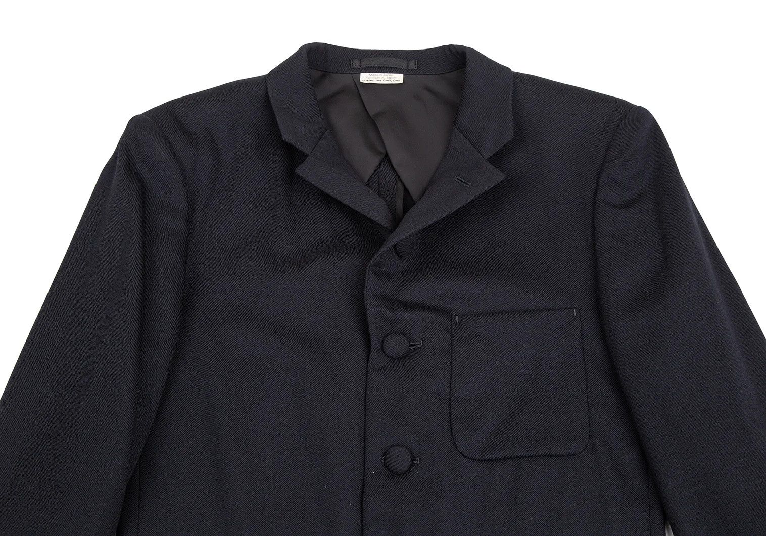 Comme des Garcons Homme Plus Stretch Wool Cutaway Jacket in Navy, Size S Size US S / EU 44-46 / 1 - 2 Thumbnail