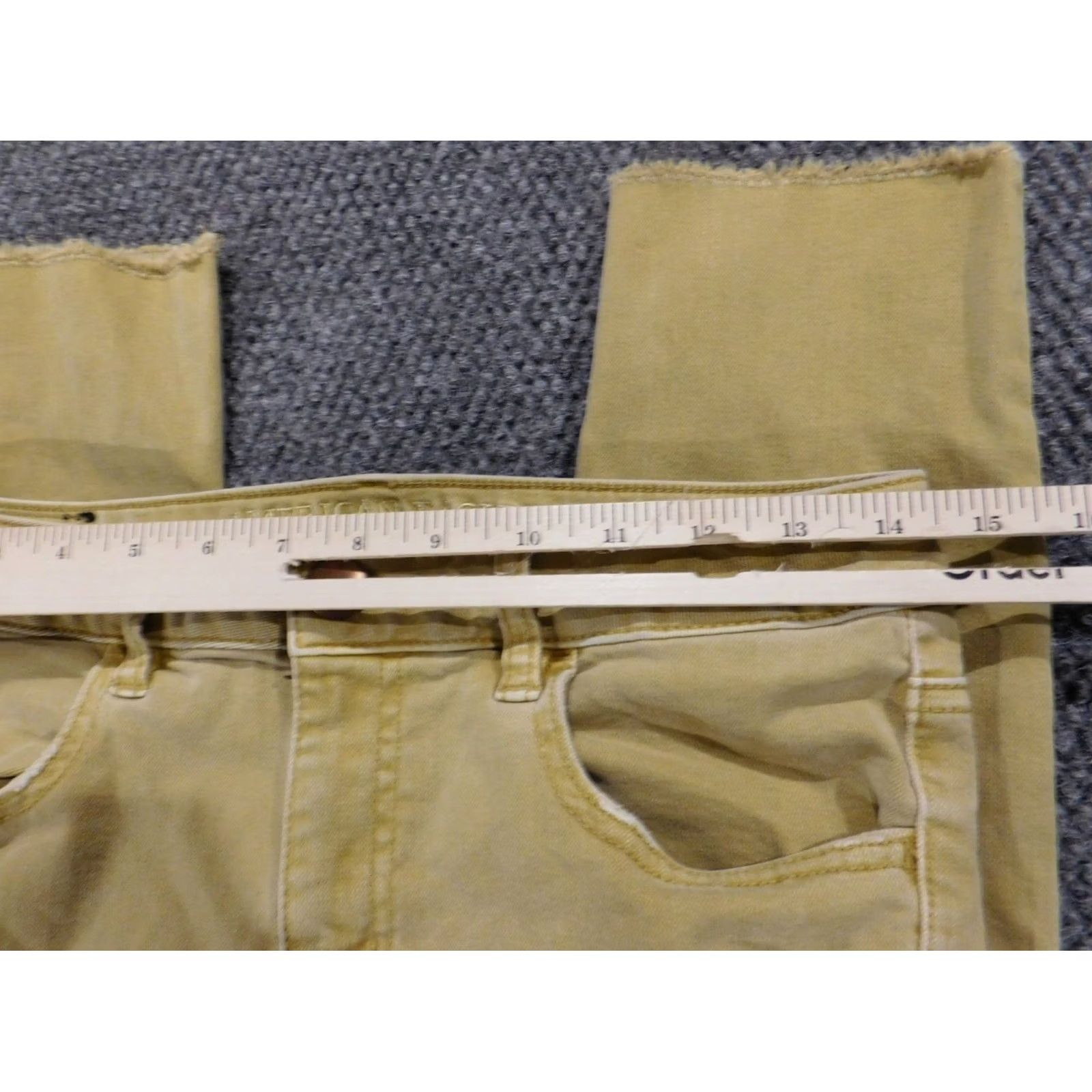 American Eagle Outfitters VINTAGE: No American Eagle Outfitters Jegging Jeans Cropped Distressed Yellow 6 Womens Regular Size 28" / US 6 / IT 42 - 3 Thumbnail