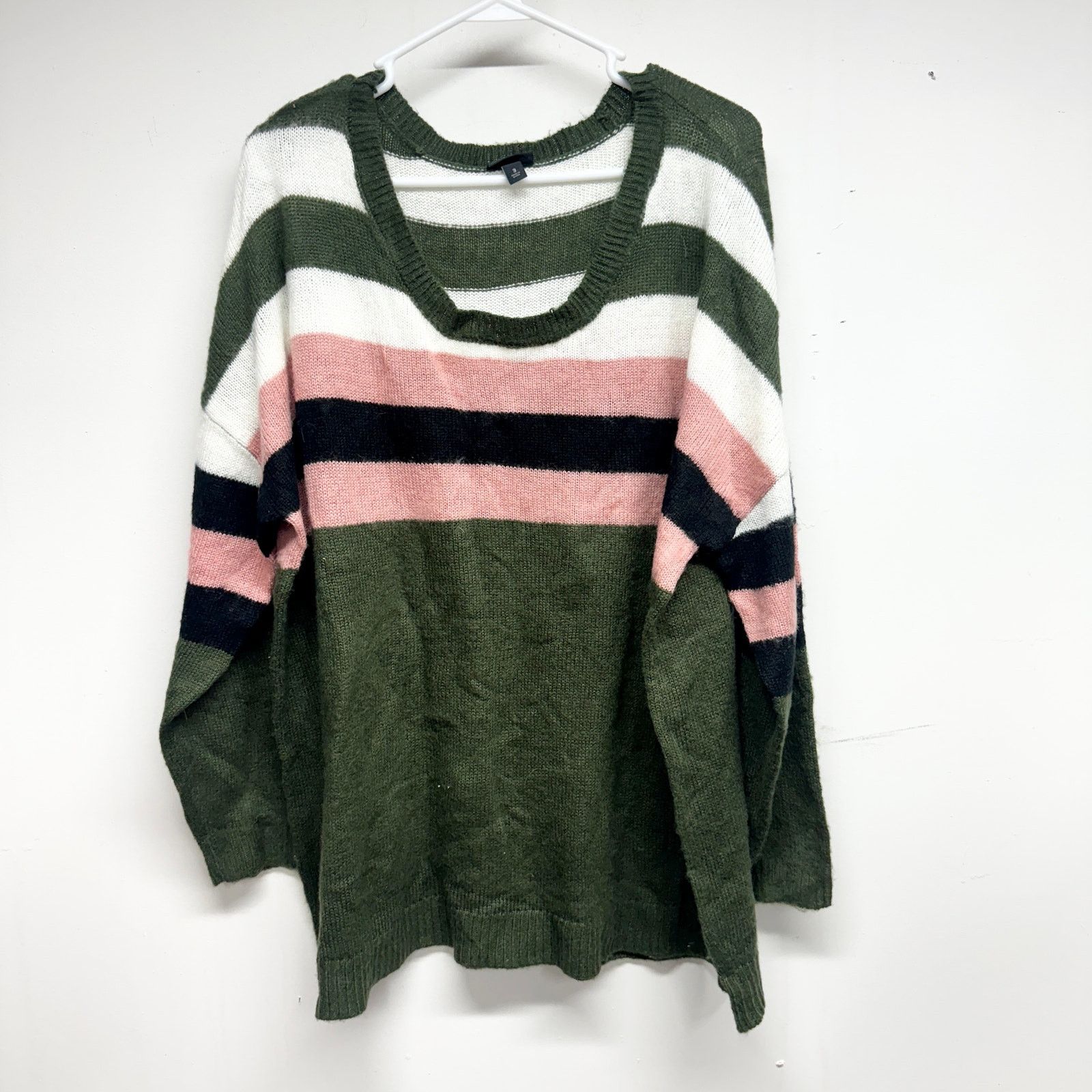 Other Torrid Women’s Olive Green Striped Knit Sweater, Size XL Size XL / US 12-14 / IT 48-50 - 2 Thumbnail