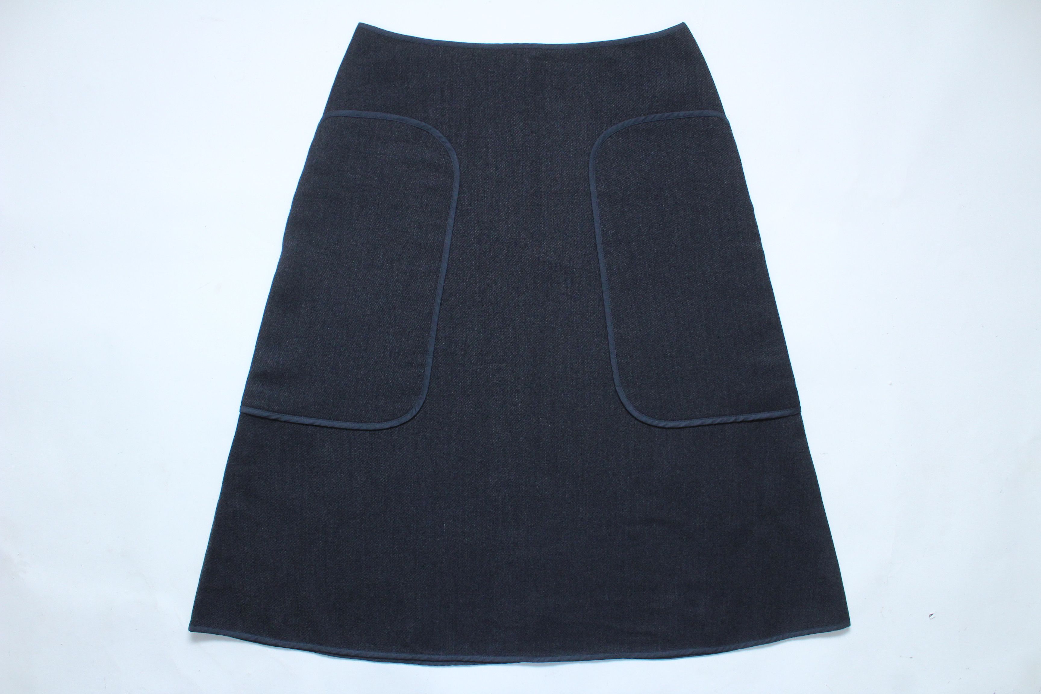 SOFIE D'HOORE Sofie D'Hoore 100% Wool Panel Midi Skirt Ink Blue Size 38 Size 26" / US 2 / IT 38 - 1 Thumbnail