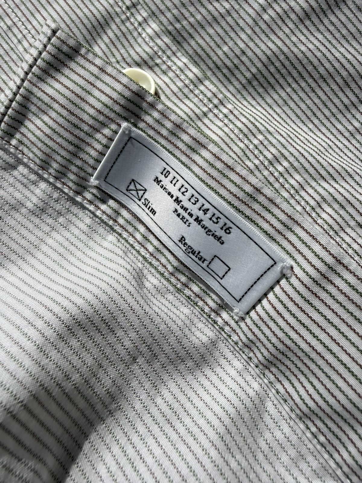 Maison Margiela Maison Margiela Slim Striped White Shirt Size US S / EU 44-46 / 1 - 7 Thumbnail