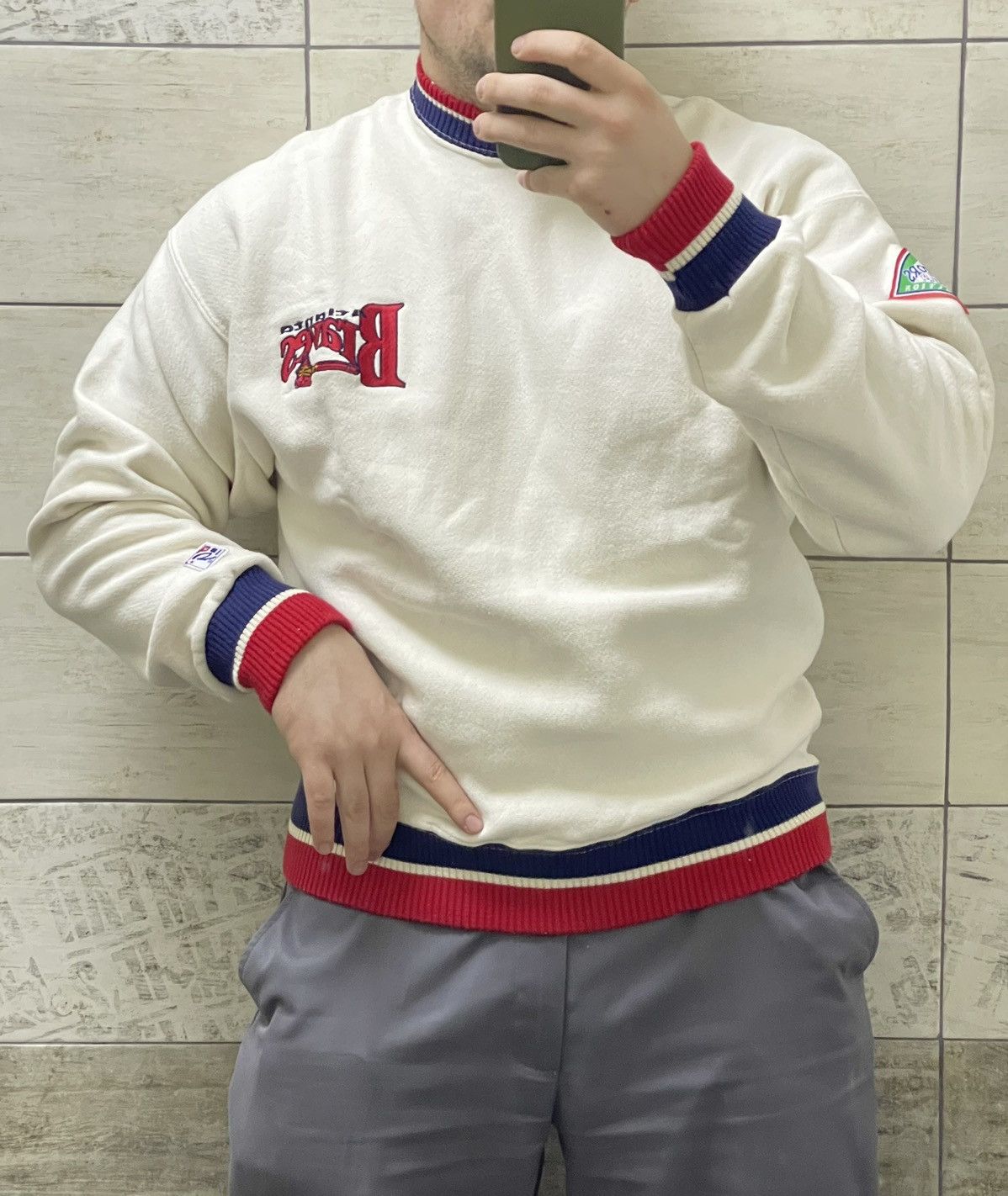 MLB 1992 The Game Atlanta Braves Grail Milk vintage Sweatshirt Size US L / EU 52-54 / 3 - 5 Thumbnail