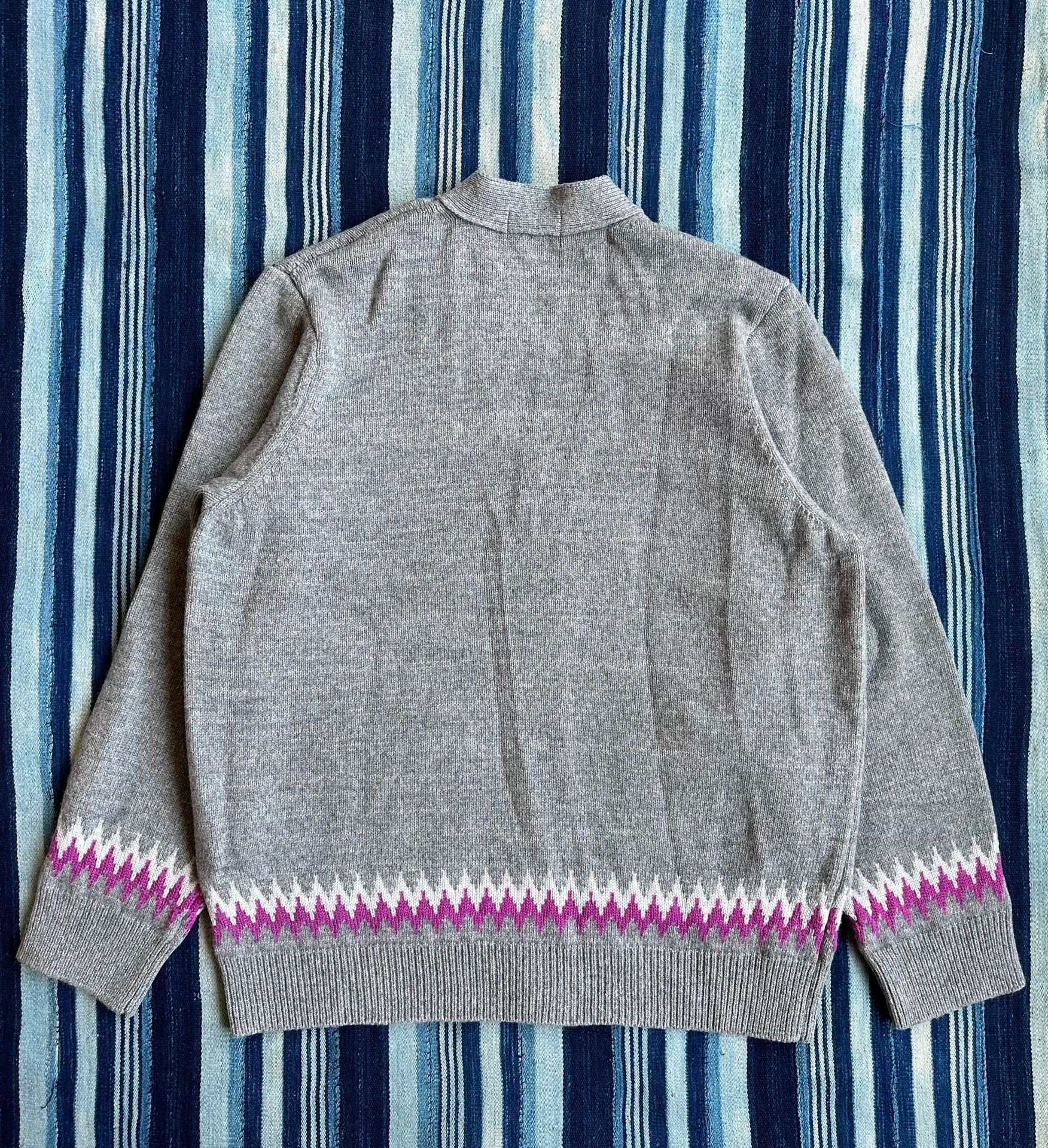 KUON KUON Zig-Zag Cardigan Shibori Wool Blend Totem Japan L NWT Size US L / EU 52-54 / 3 - 2 Thumbnail