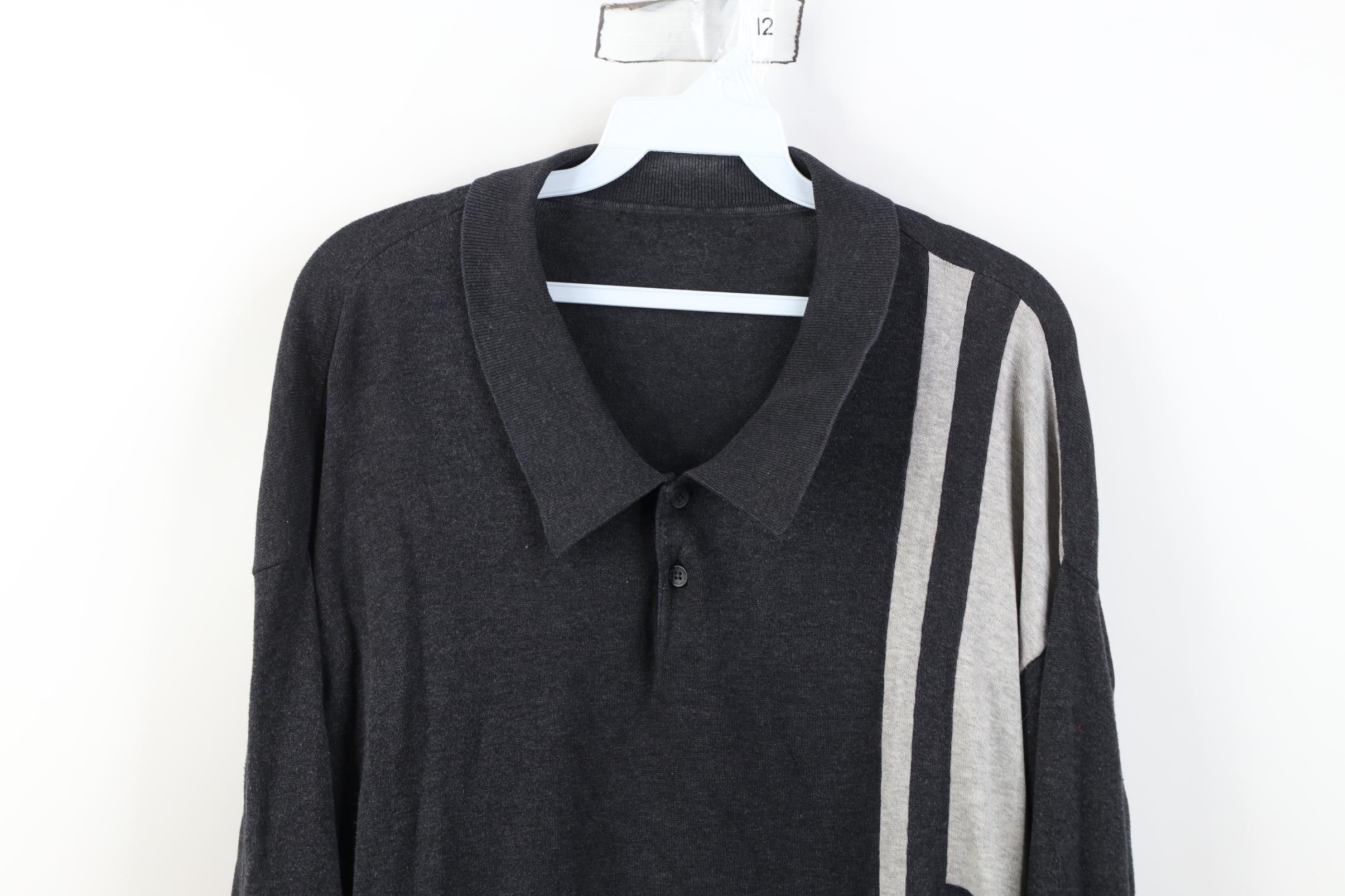 Vintage Vintage 90s Streetwear Block Panel Knit Collared Polo Shirt Size US XXL / EU 58 / 5 - 2 Thumbnail