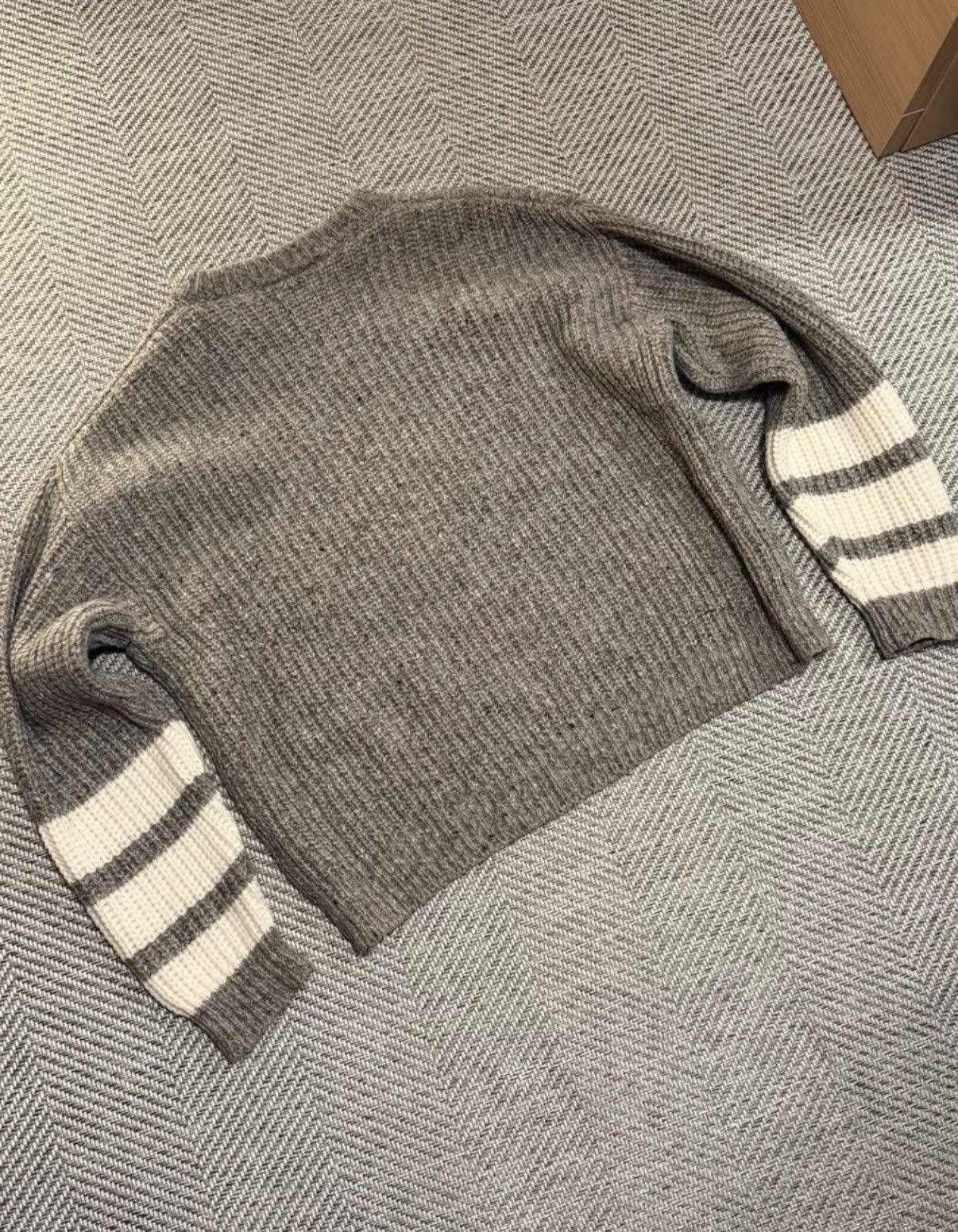 Lacoste Lacoste Gray Striped Wool Blend Sweater K24 Size M / US 6-8 / IT 42-44 - 6 Thumbnail