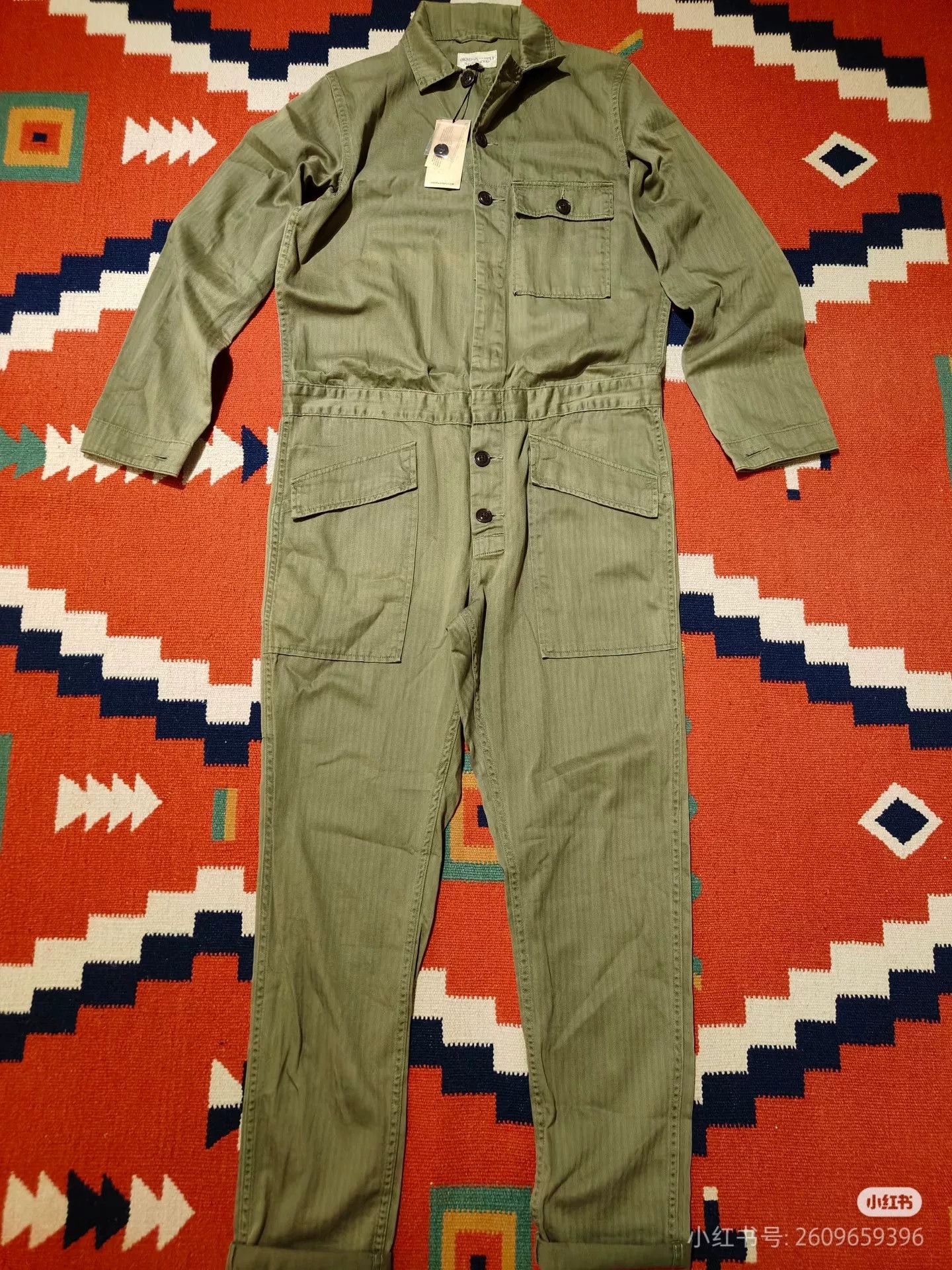 RRL Ralph Lauren Ralph Lauren Women's Jumpsuit HBT Fabric Size 24" / US 00 / IT 34 - 1 Thumbnail
